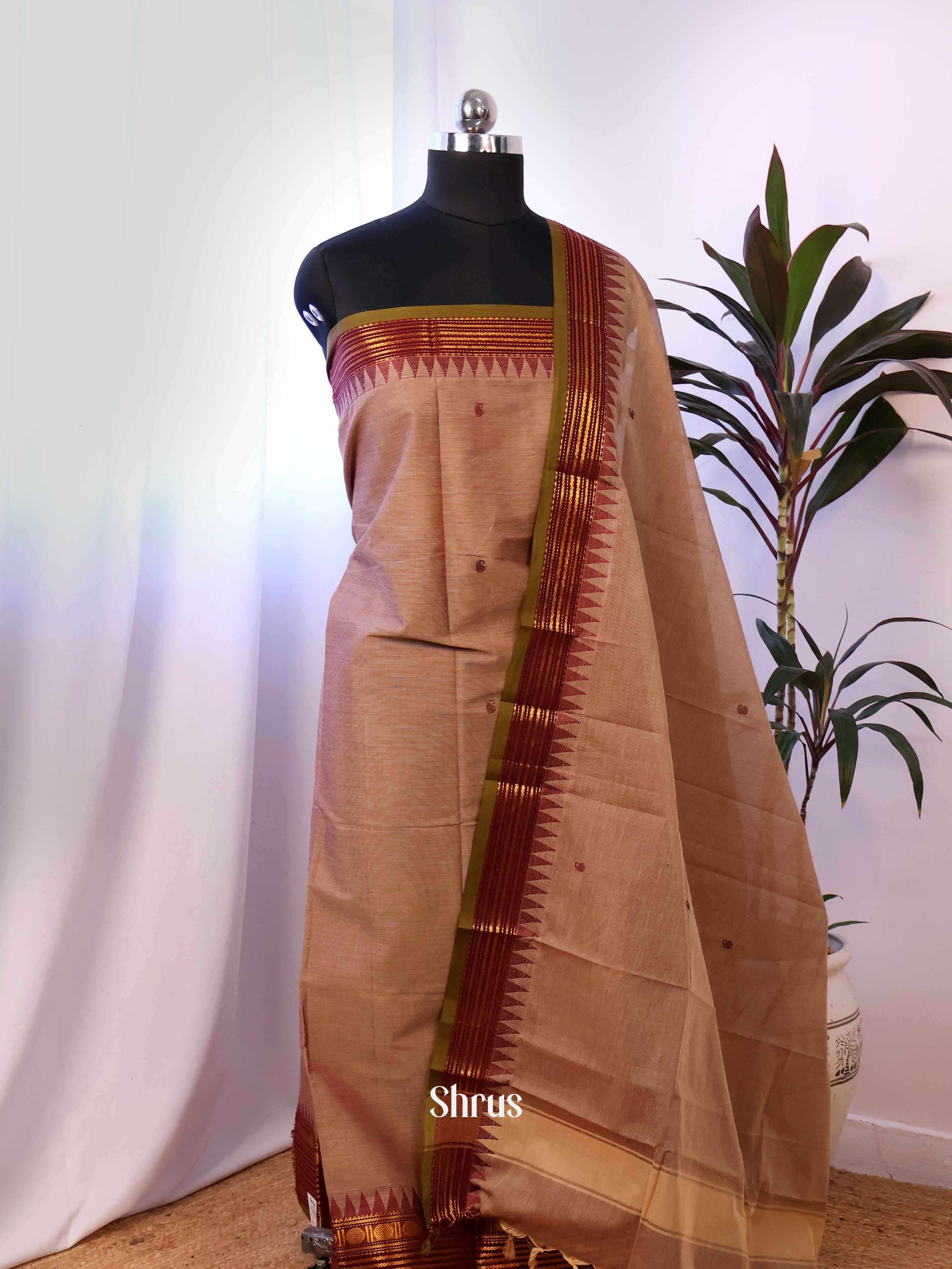 CJS18283 - chettinad top & dupatta combo