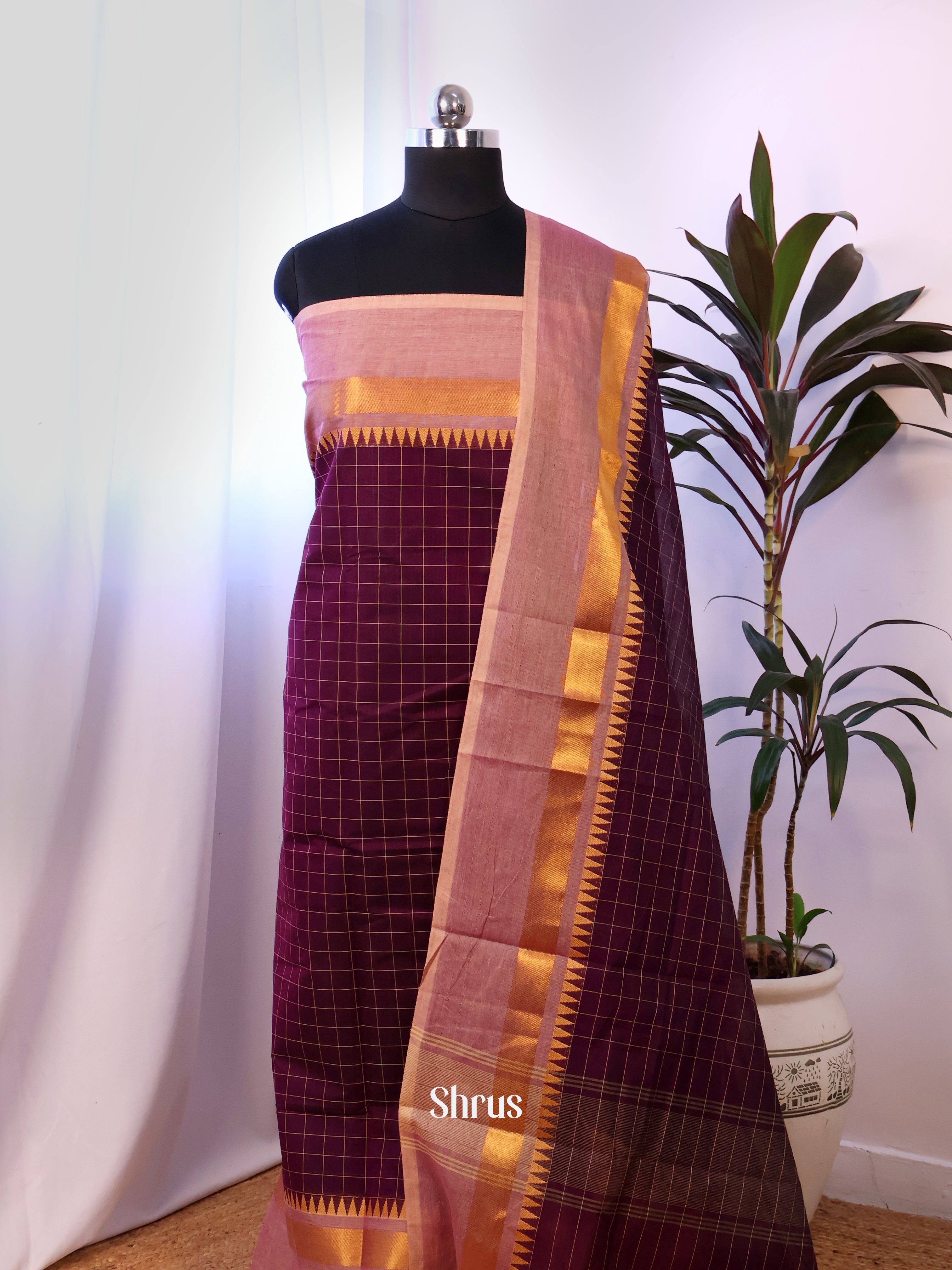 CJS18290 - chettinad top & dupatta combo