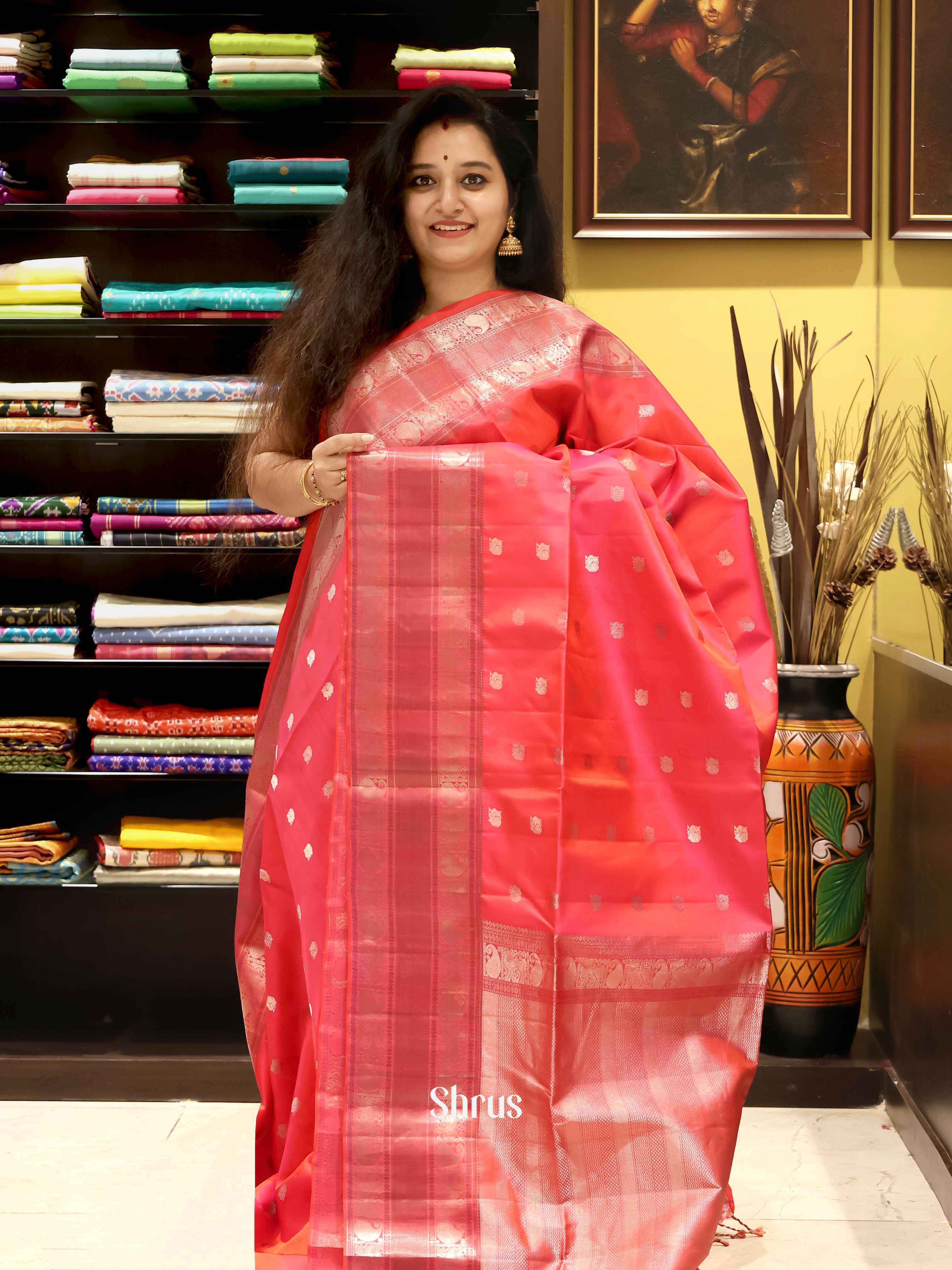 Pink - Soft Silk Saree