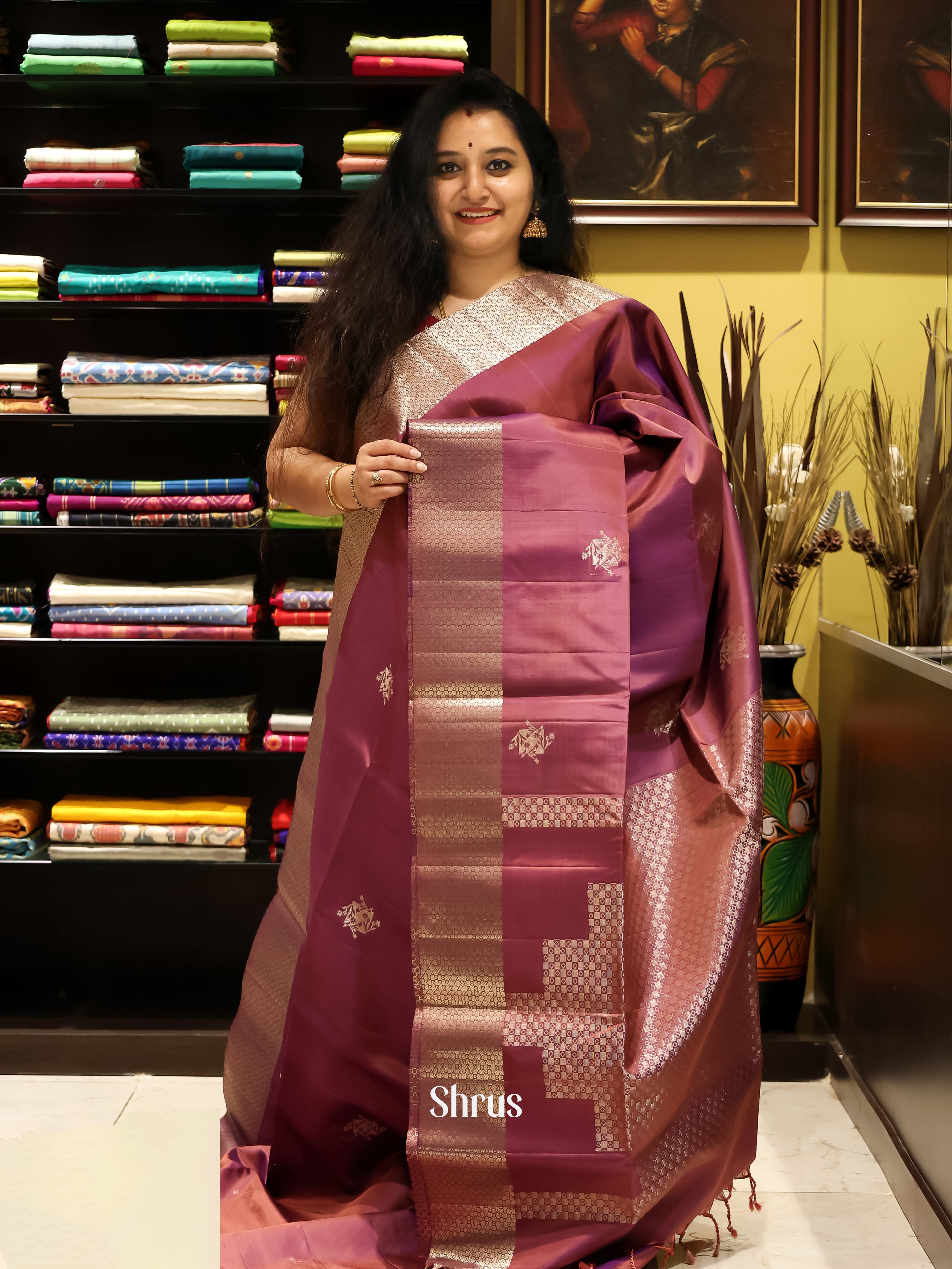 Dark Purple(Single Tone) - Soft silk Saree