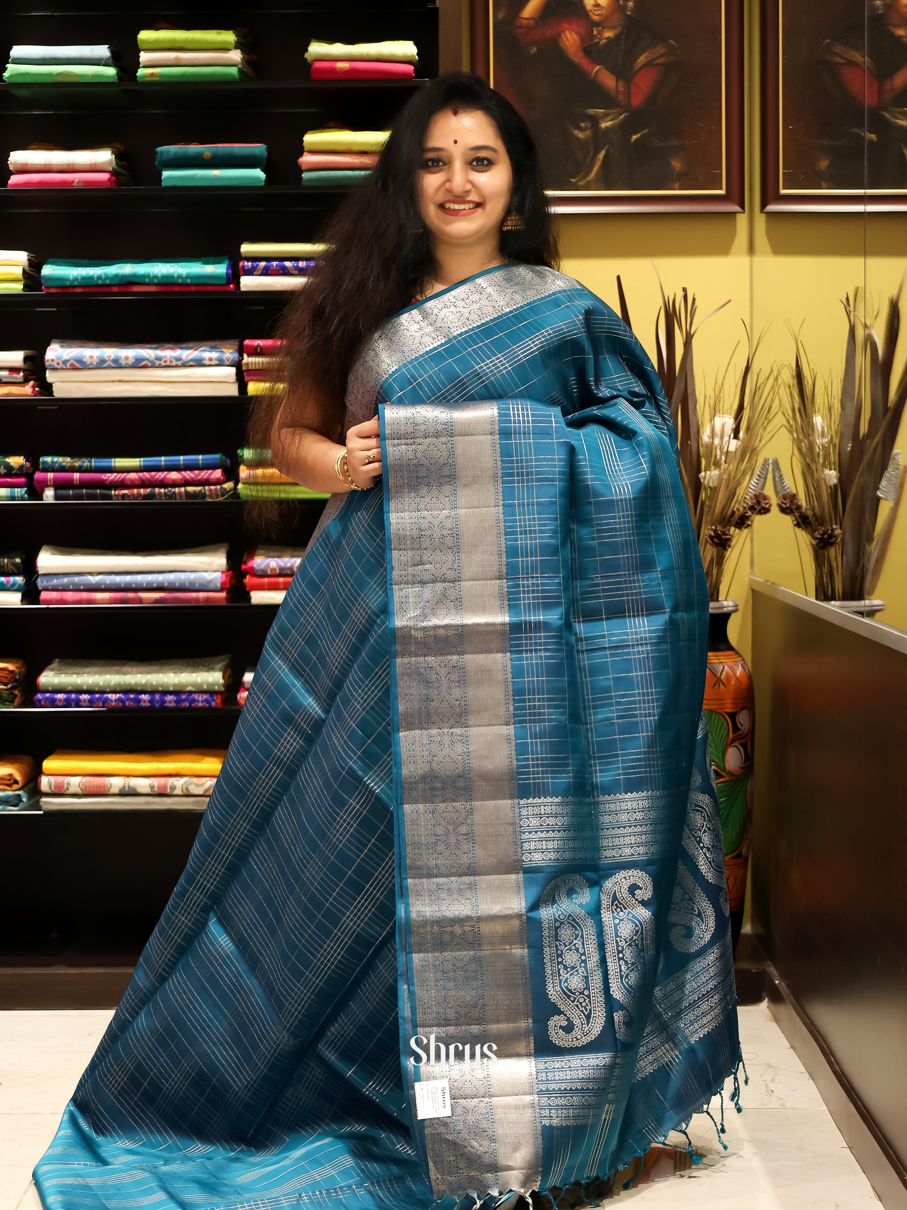 Blue(Single Tone) - Soft silk Saree