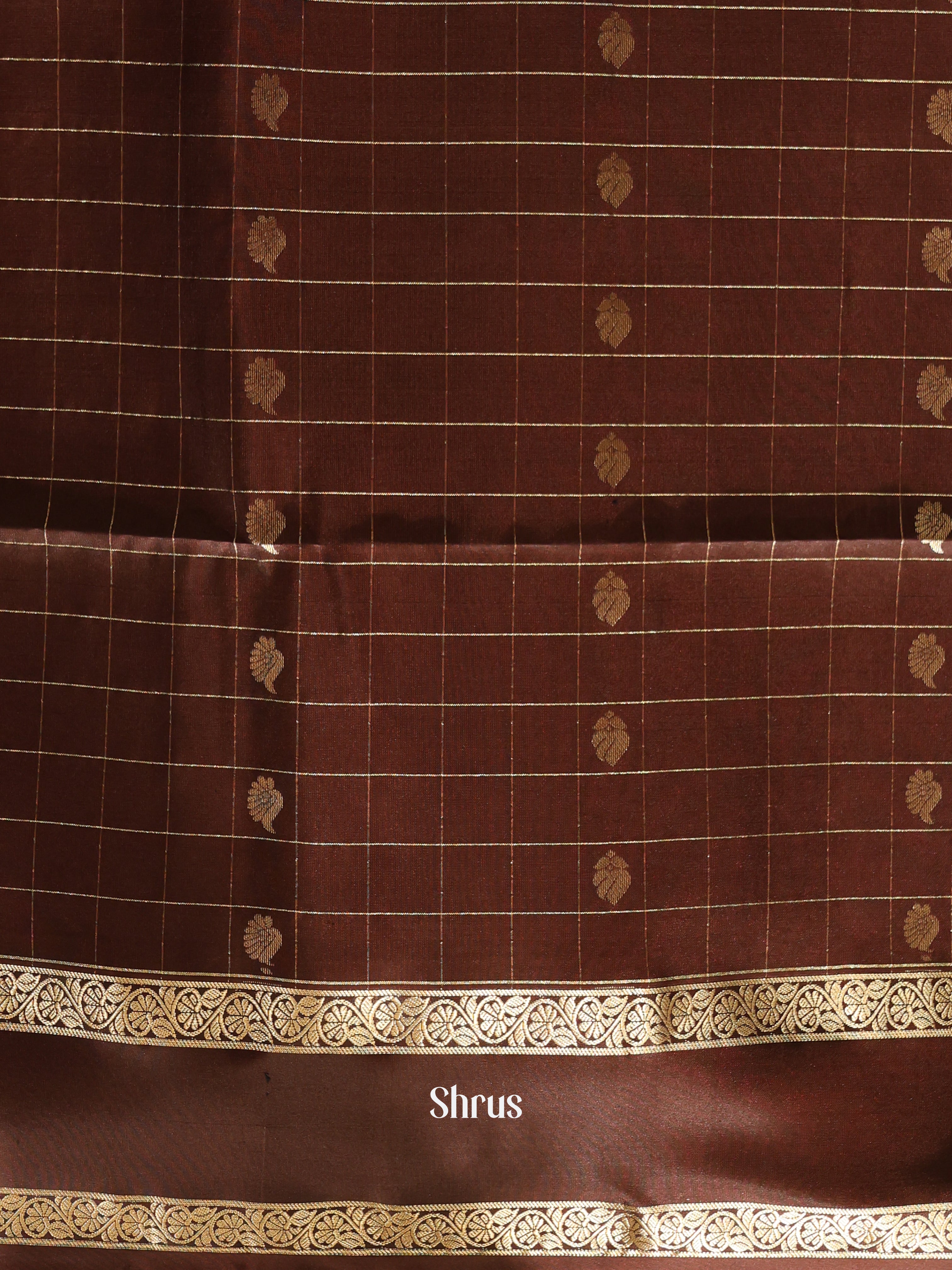 Purple  & Brown- Soft silk Saree - Shop on Shrus.com