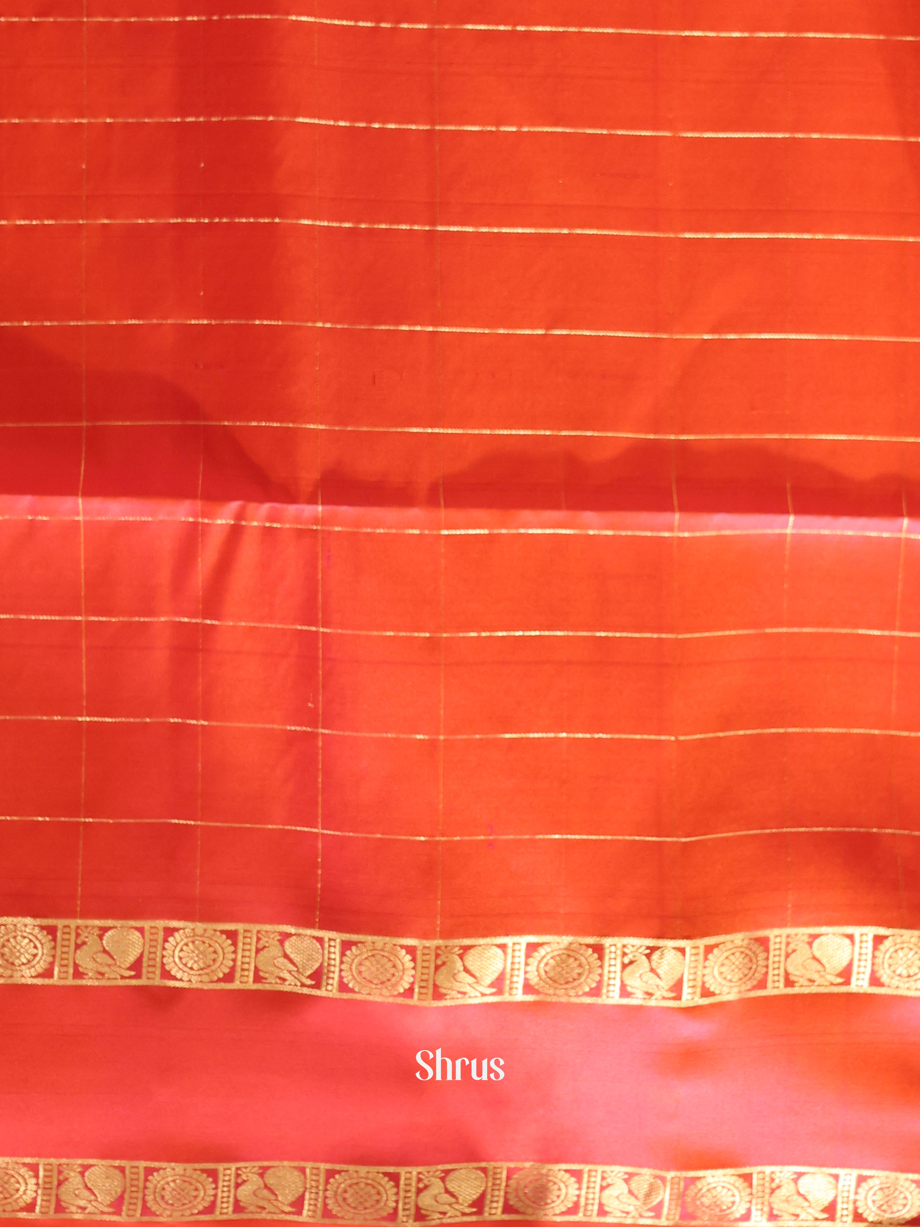 Mustard & Orange- Soft silk Saree