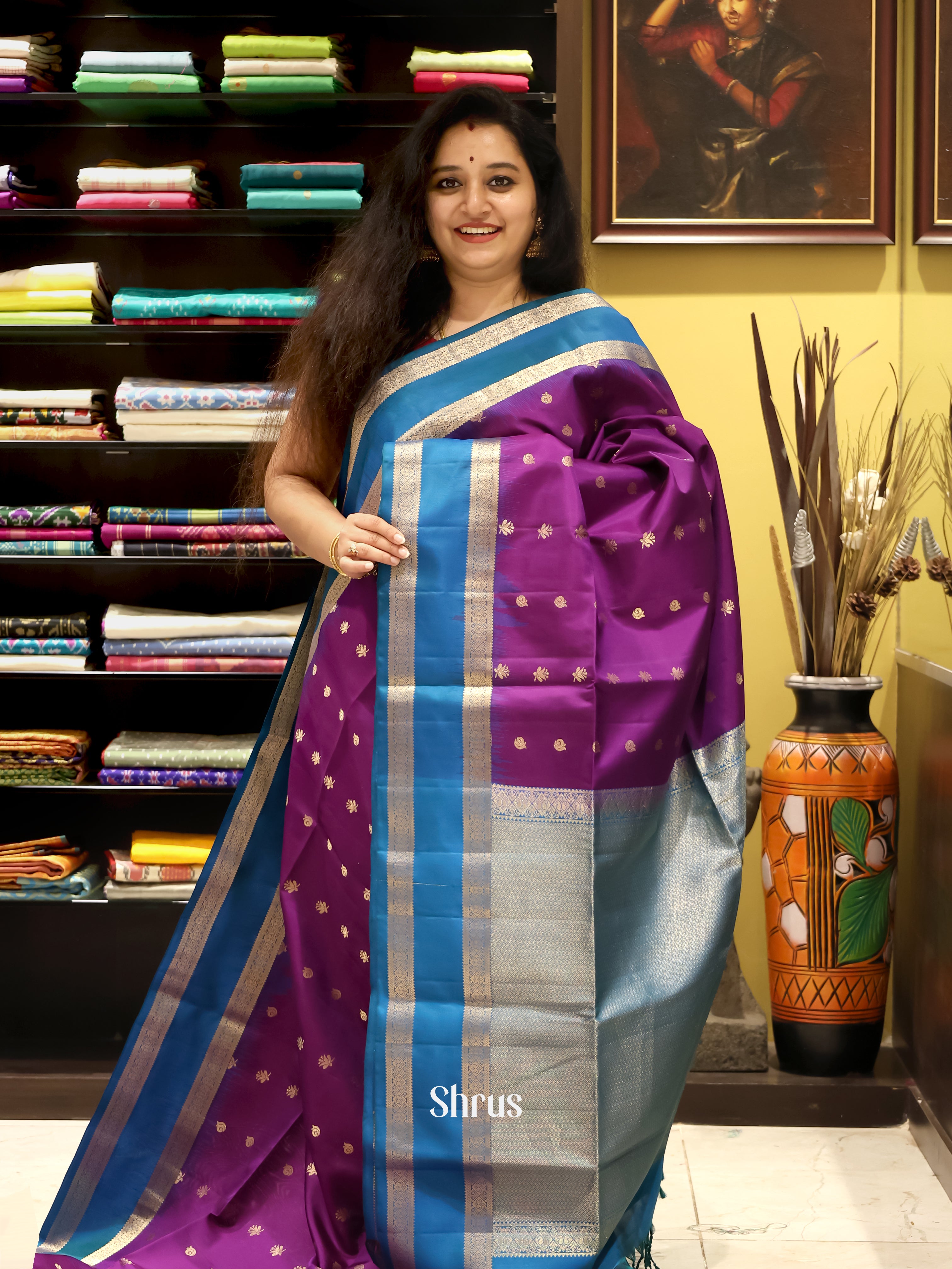 CJS21154 - Soft Silk Saree - Shop on Shrus.com