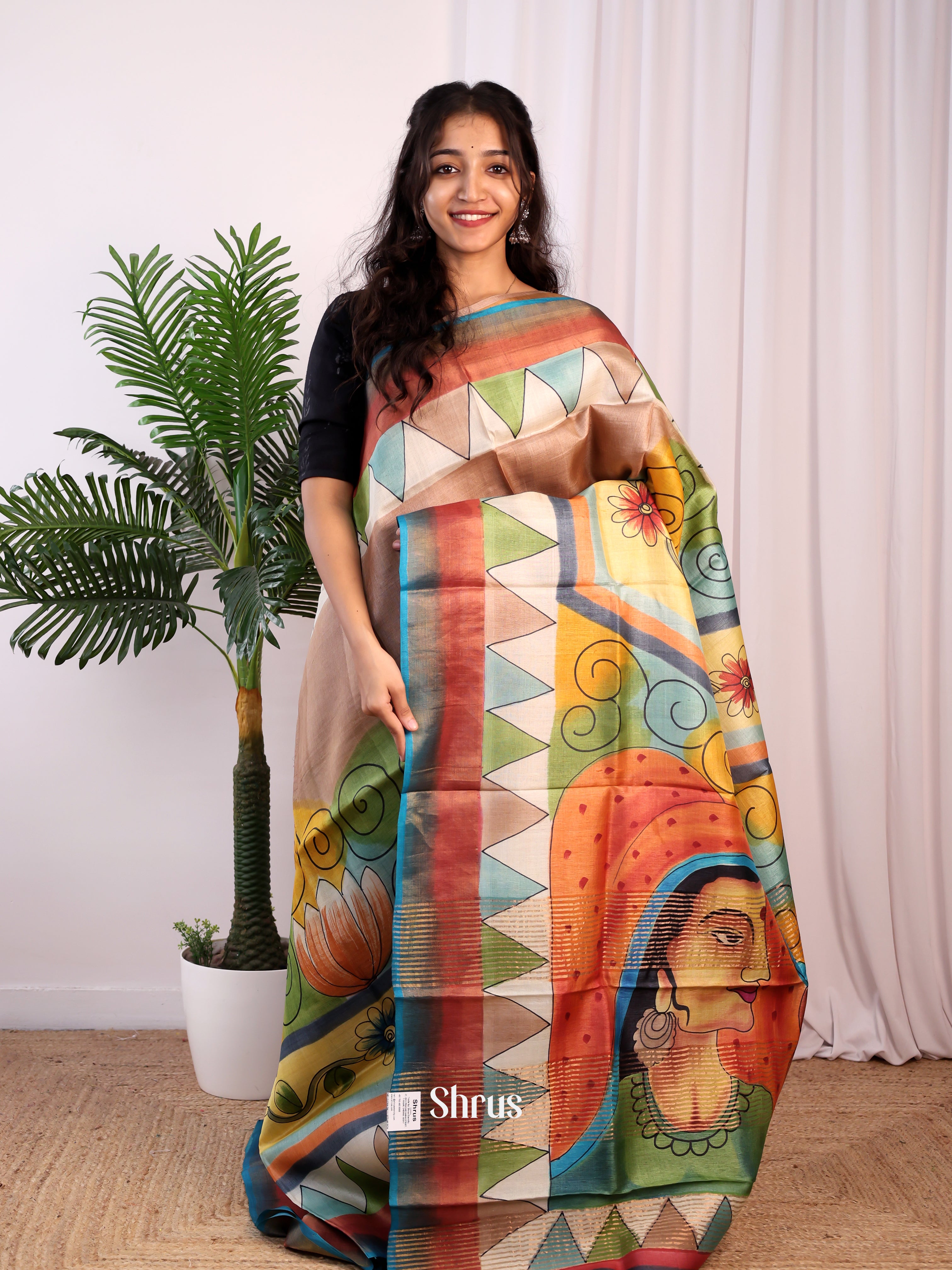 CJS22001 - Tussar Saree - Shop on Shrus.com