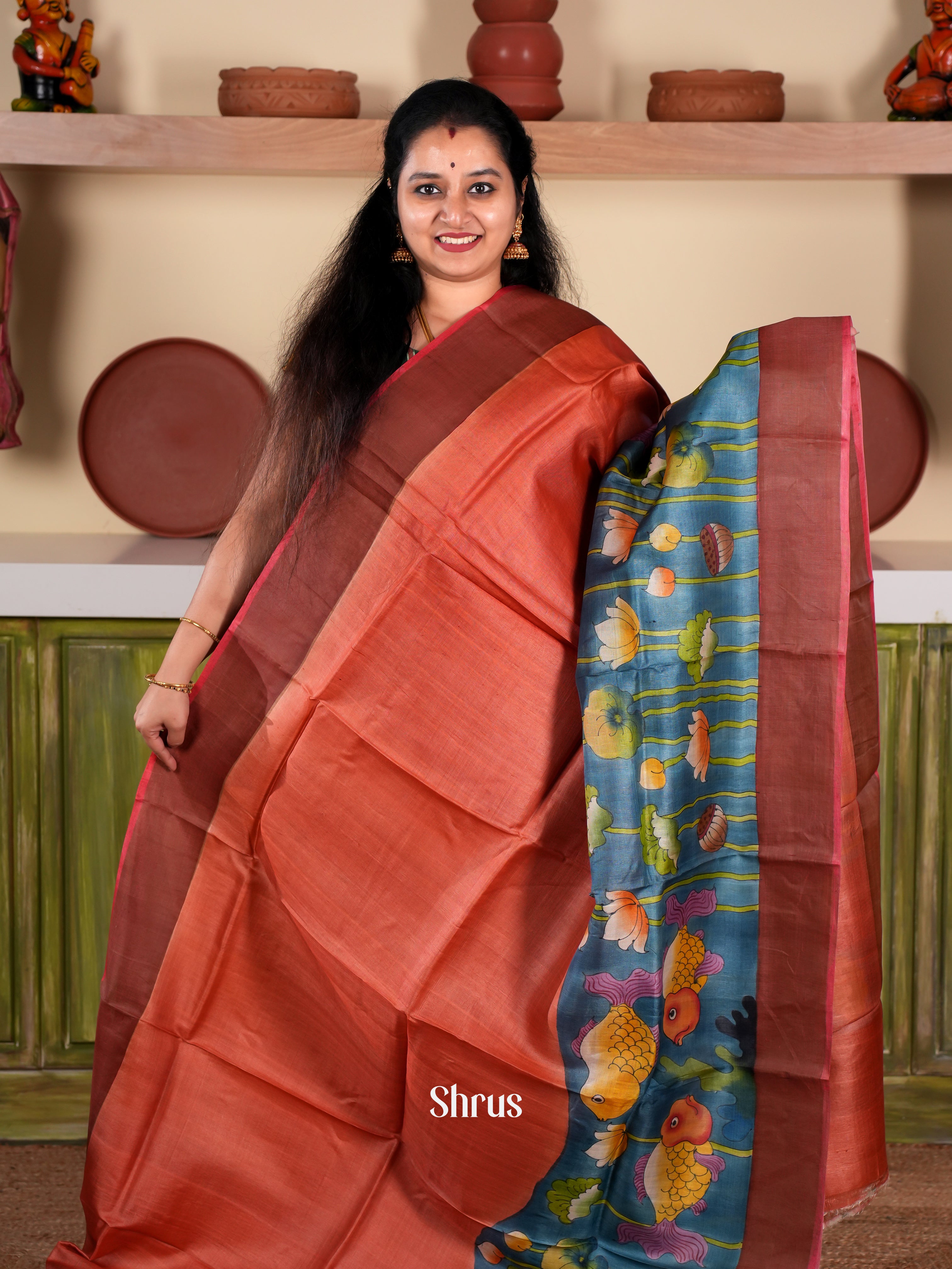 CJS22004 - Tussar Saree - Shop on Shrus.com