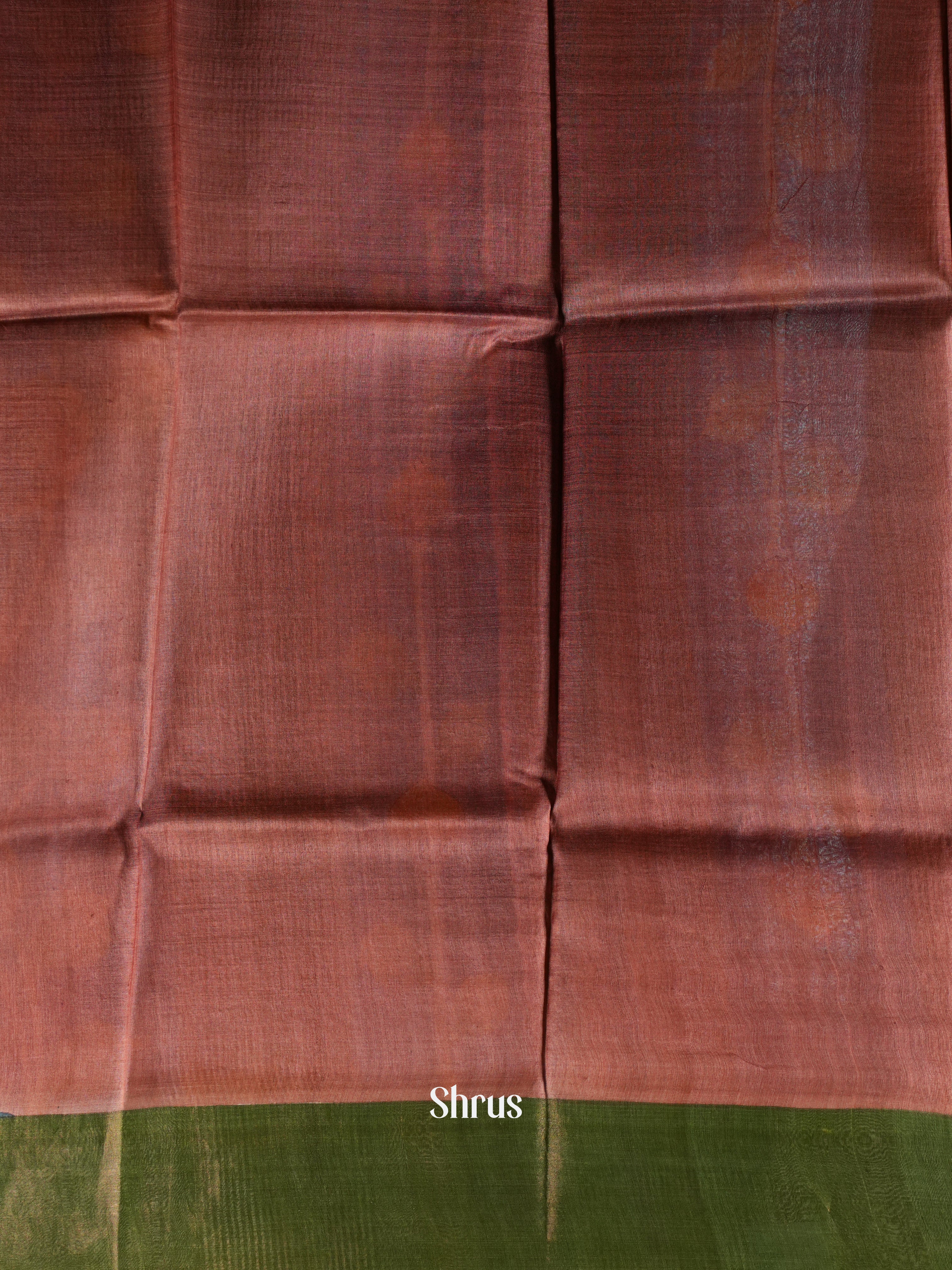 Brown & Blue - Tussar Saree