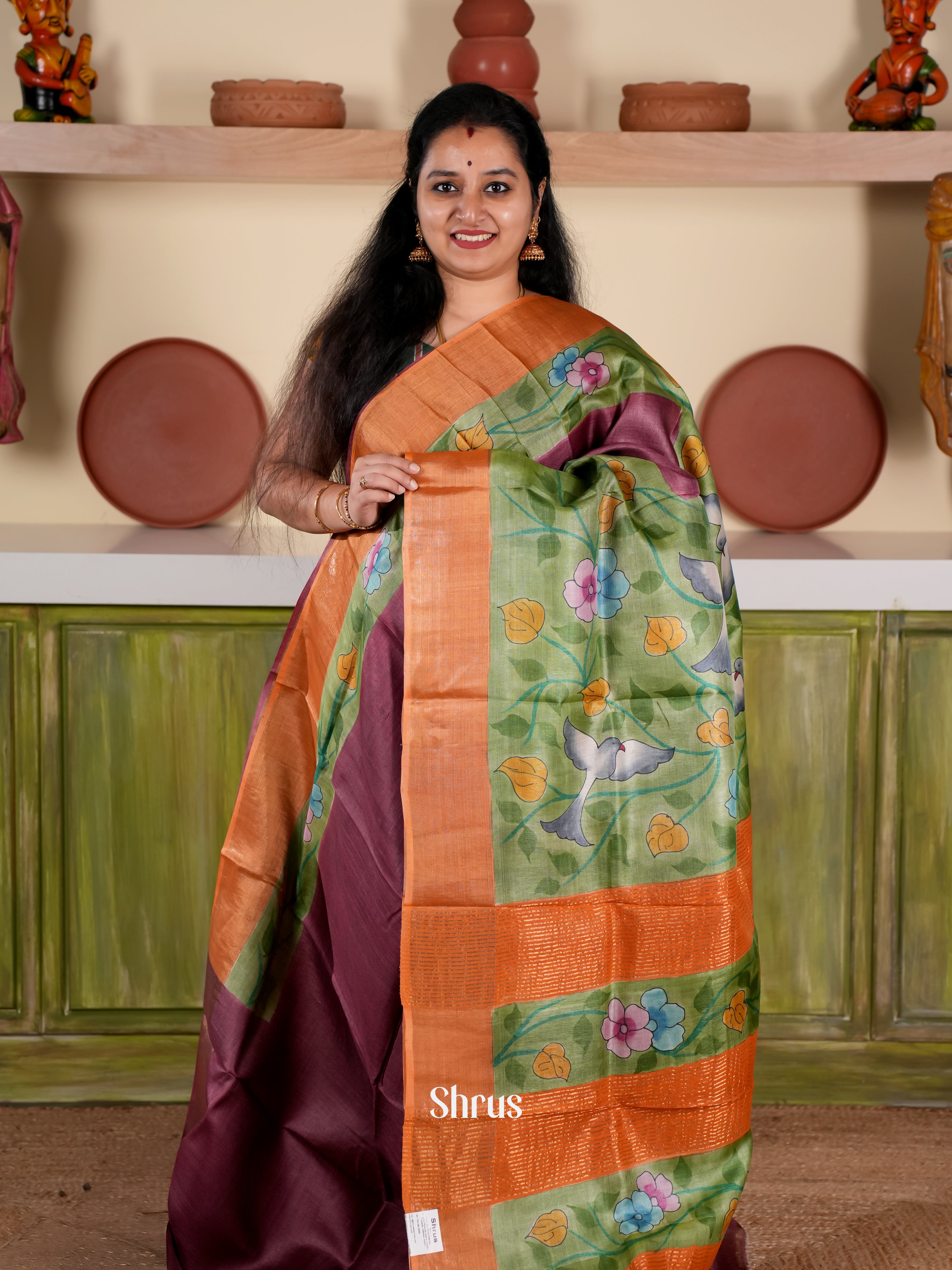 CJS22019 - Tussar Saree - Shop on Shrus.com