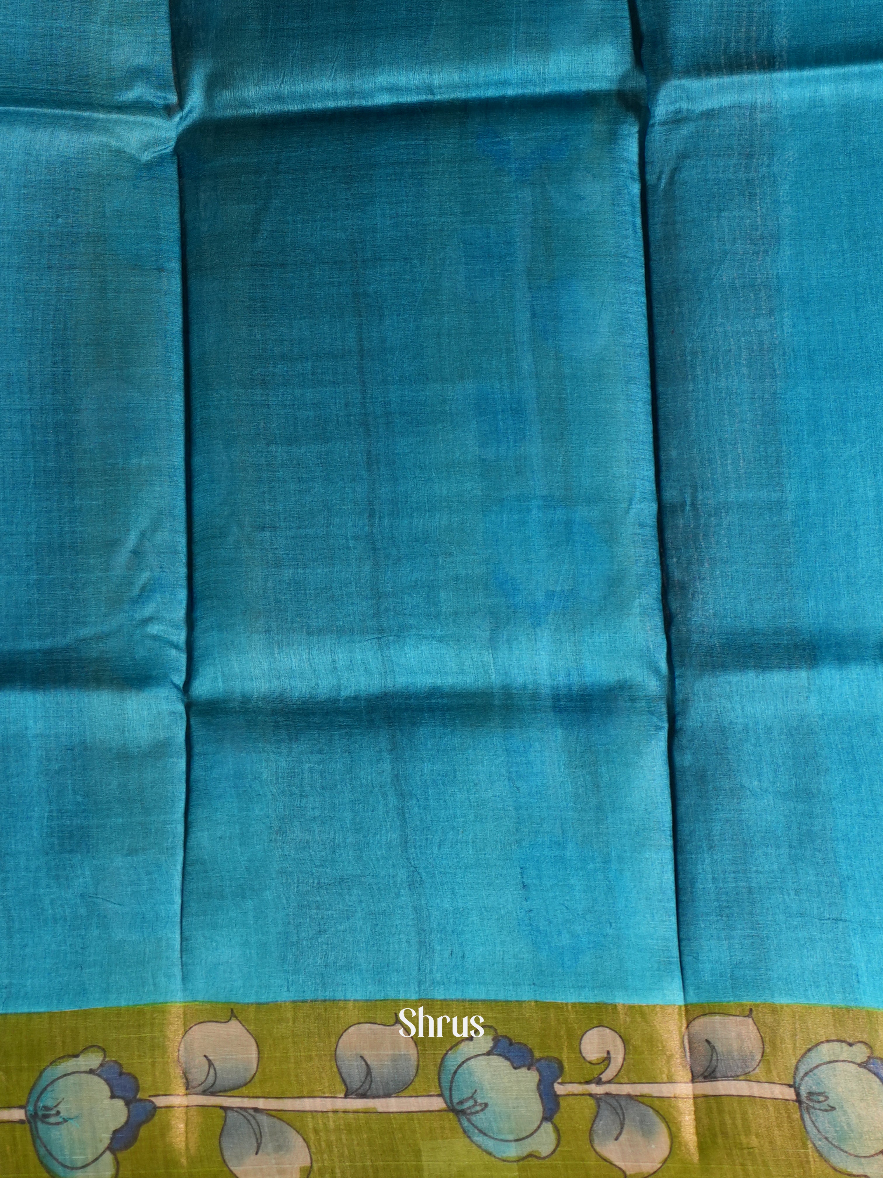 Blue & Green- Tussar Saree