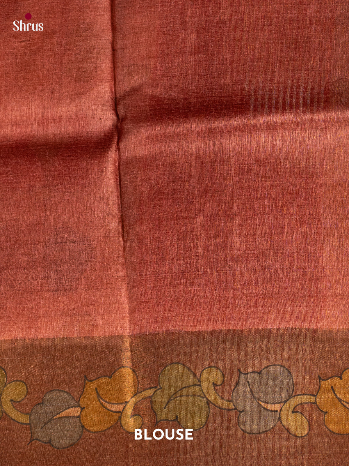 Brown & Red - Tussar Saree