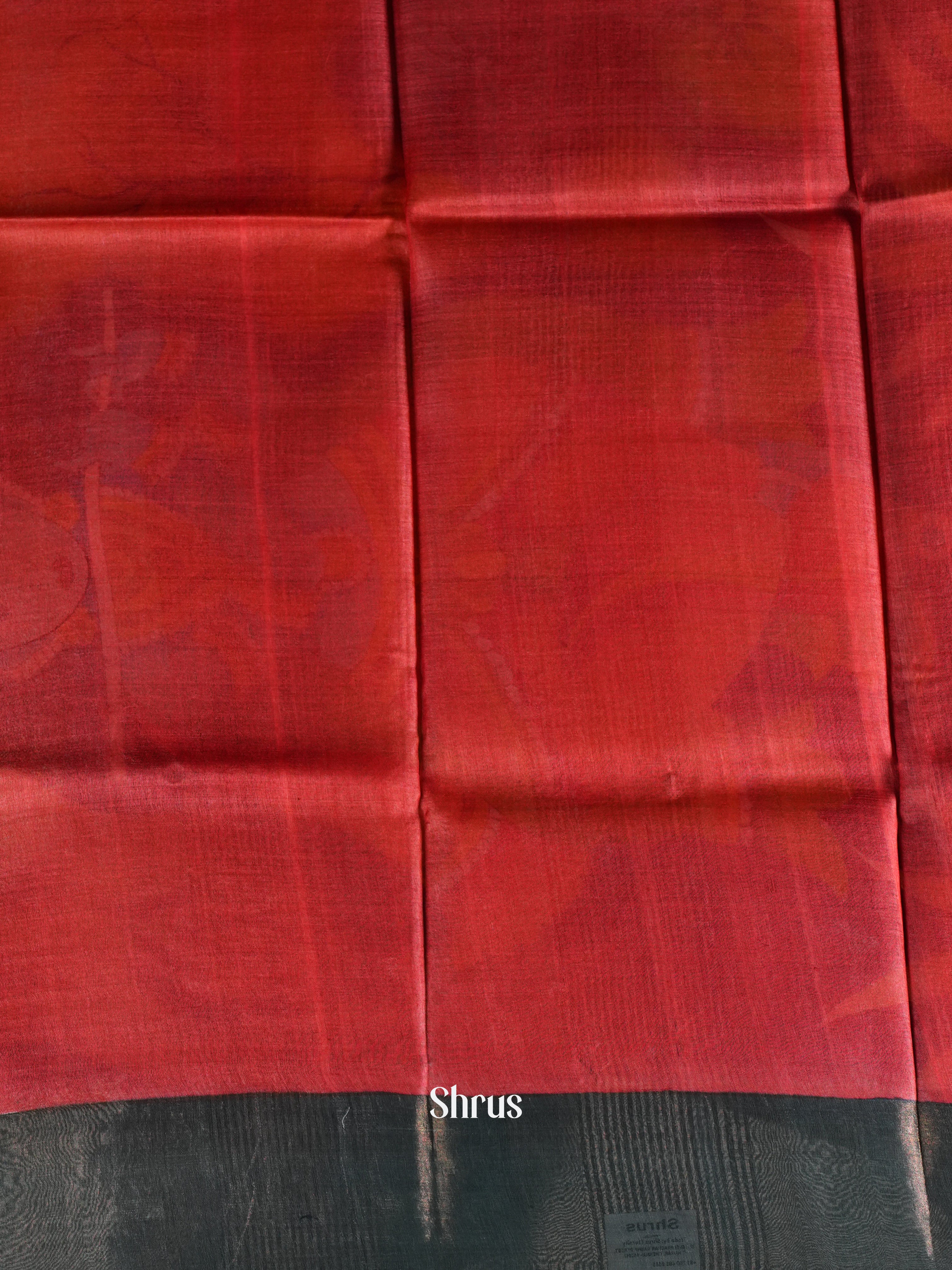 Red & Black - Tussar Saree