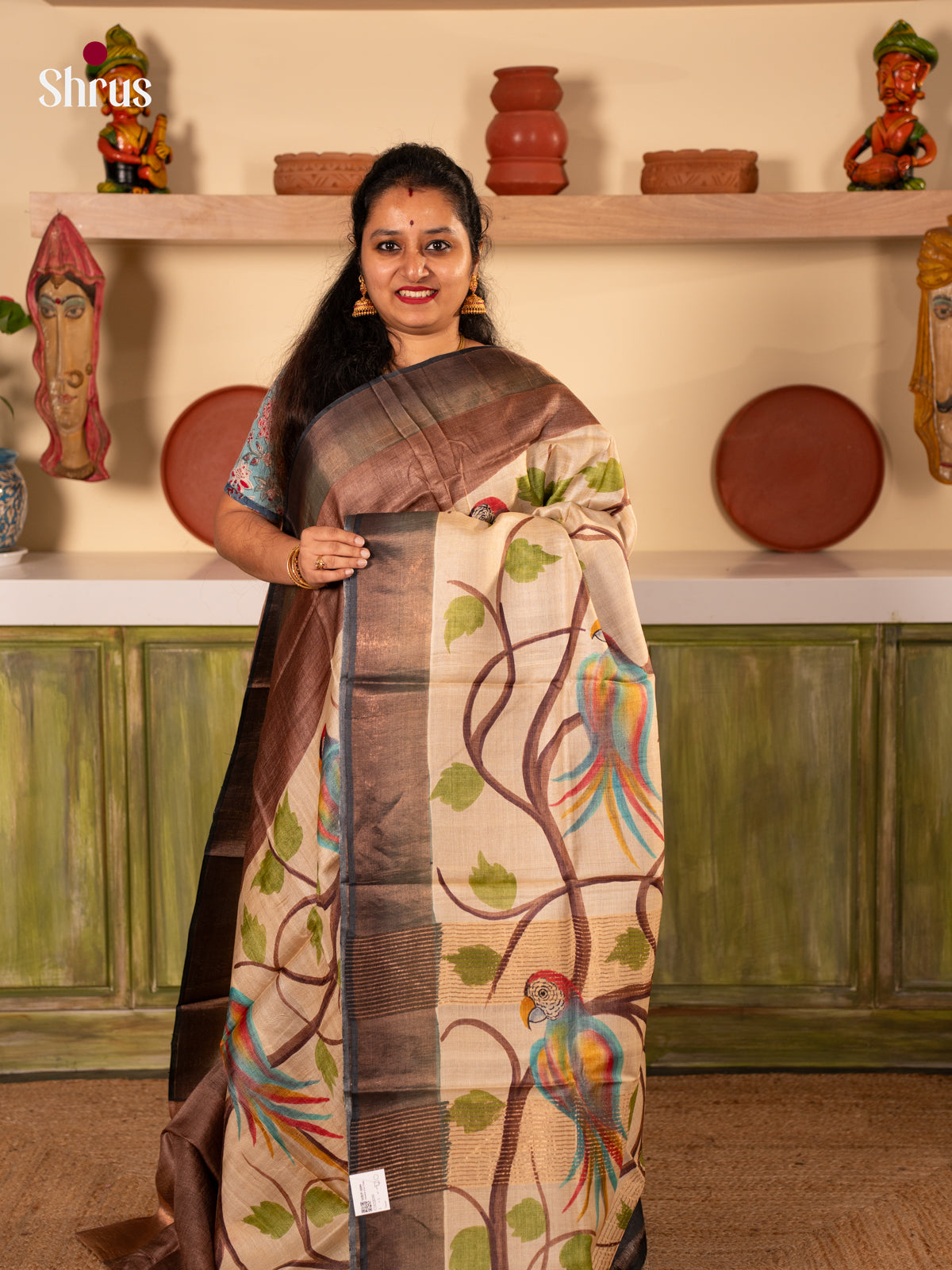 CJS22039 - Tussar Saree - Shop on Shrus.com