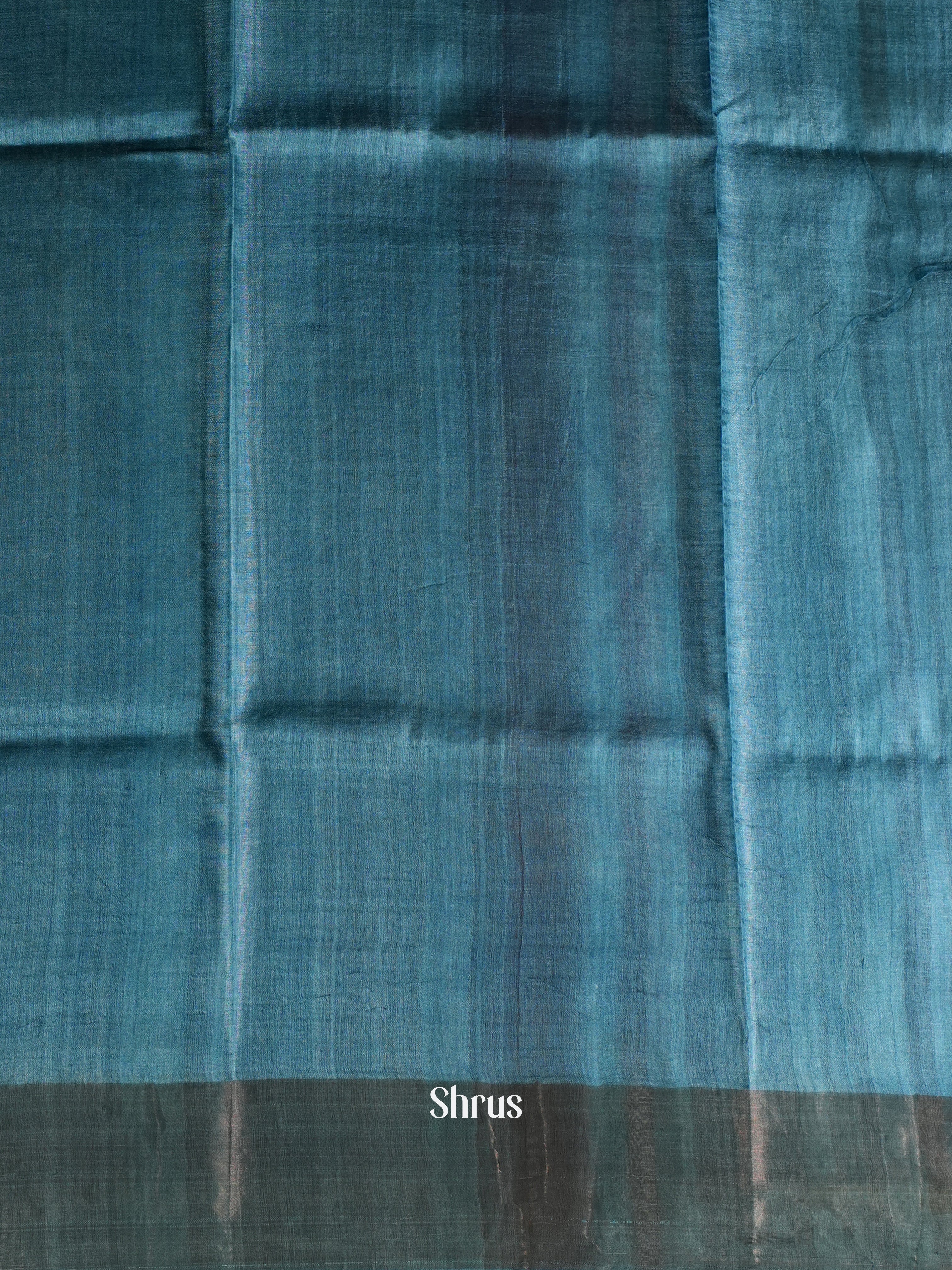 Brown & Blue- Tussar Saree