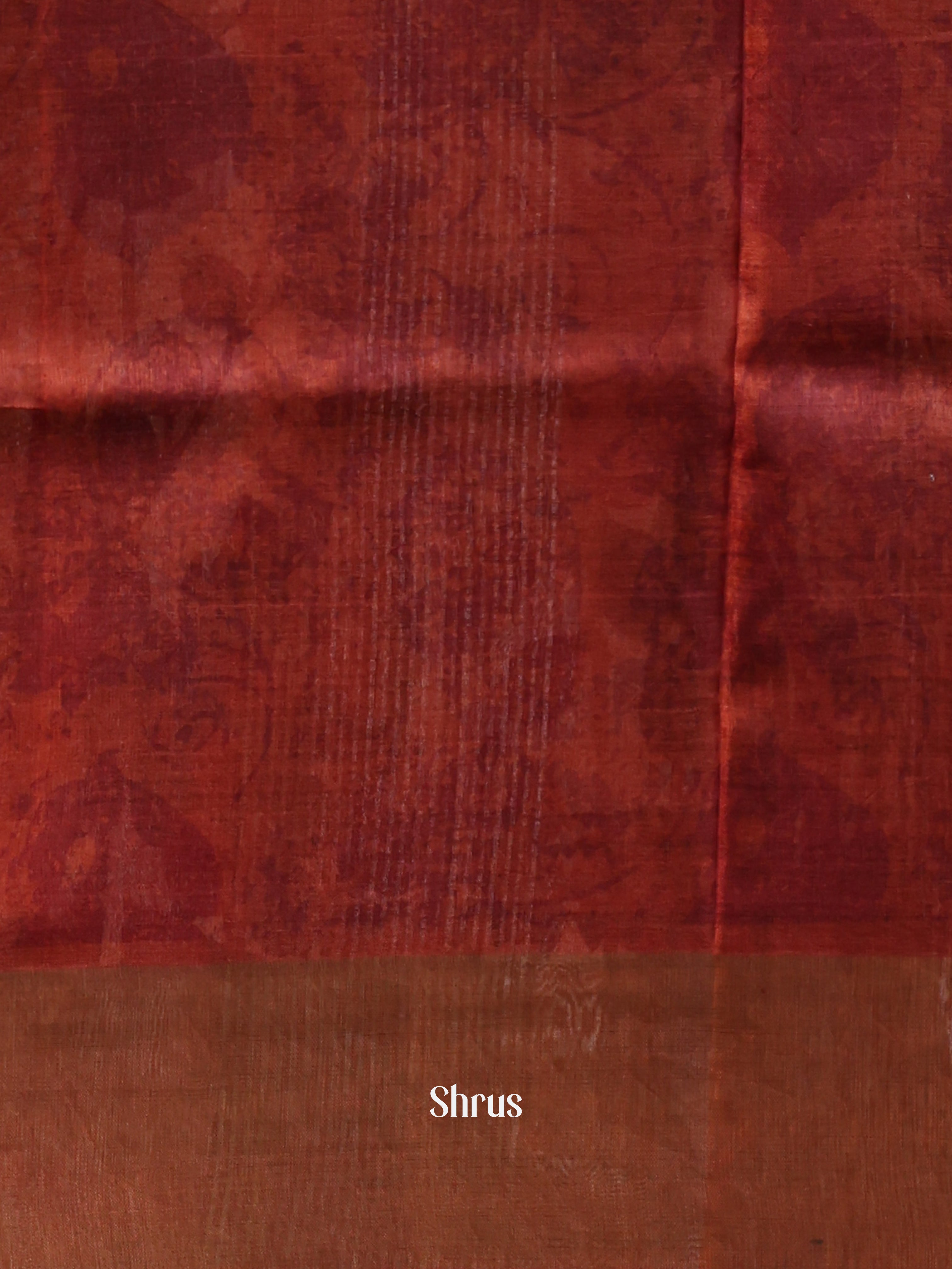 Cream & Brown - Tussar Saree