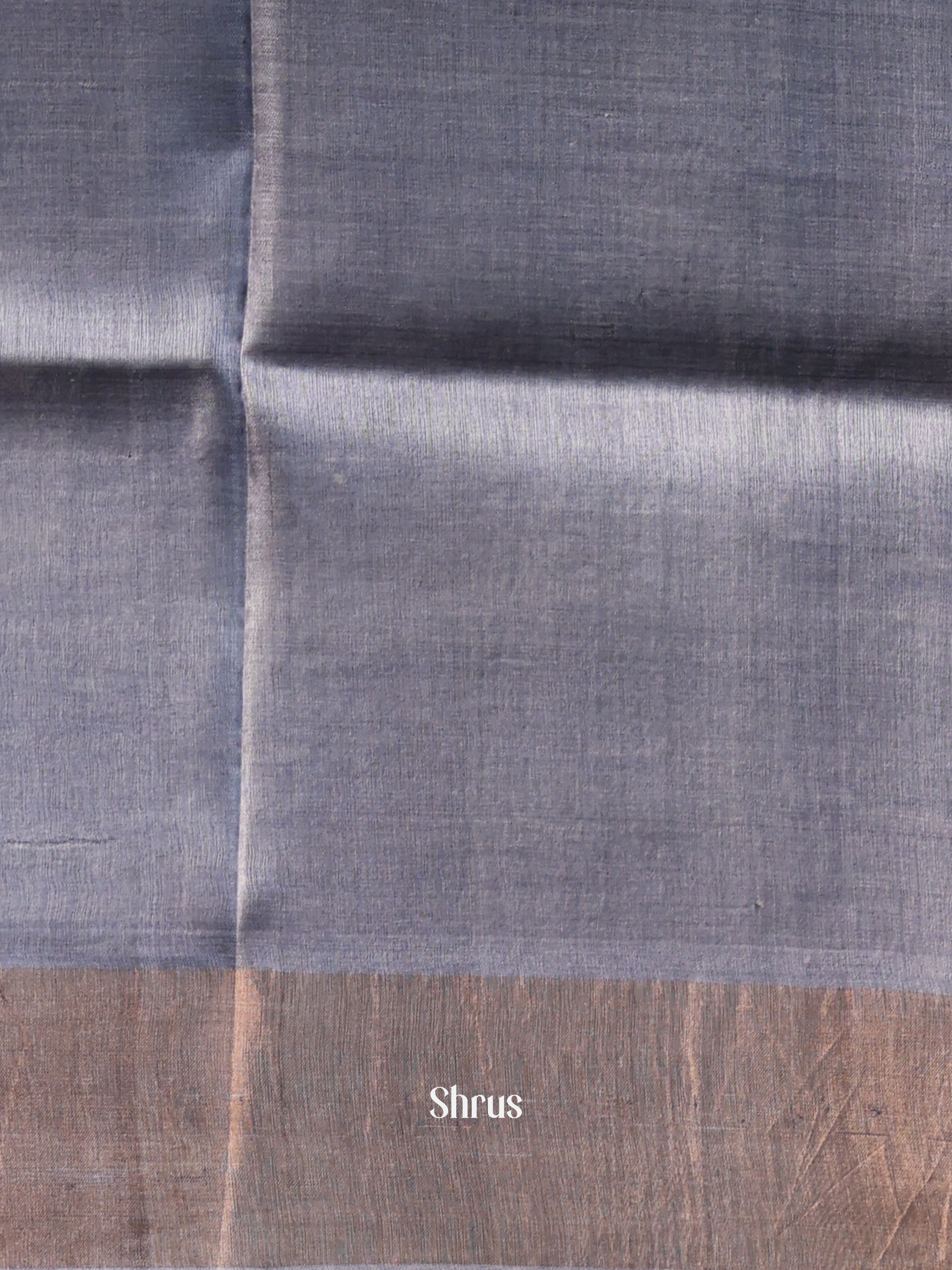 Brown & Grey - Tussar Saree