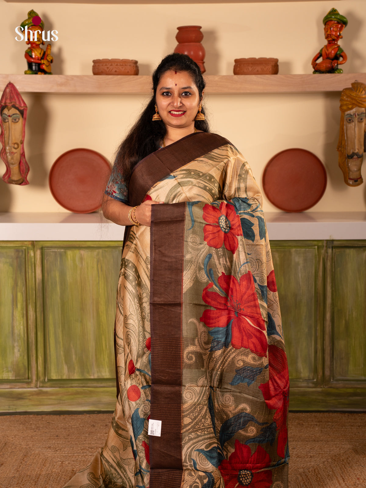CJS22099 - Tussar Saree - Shop on Shrus.com