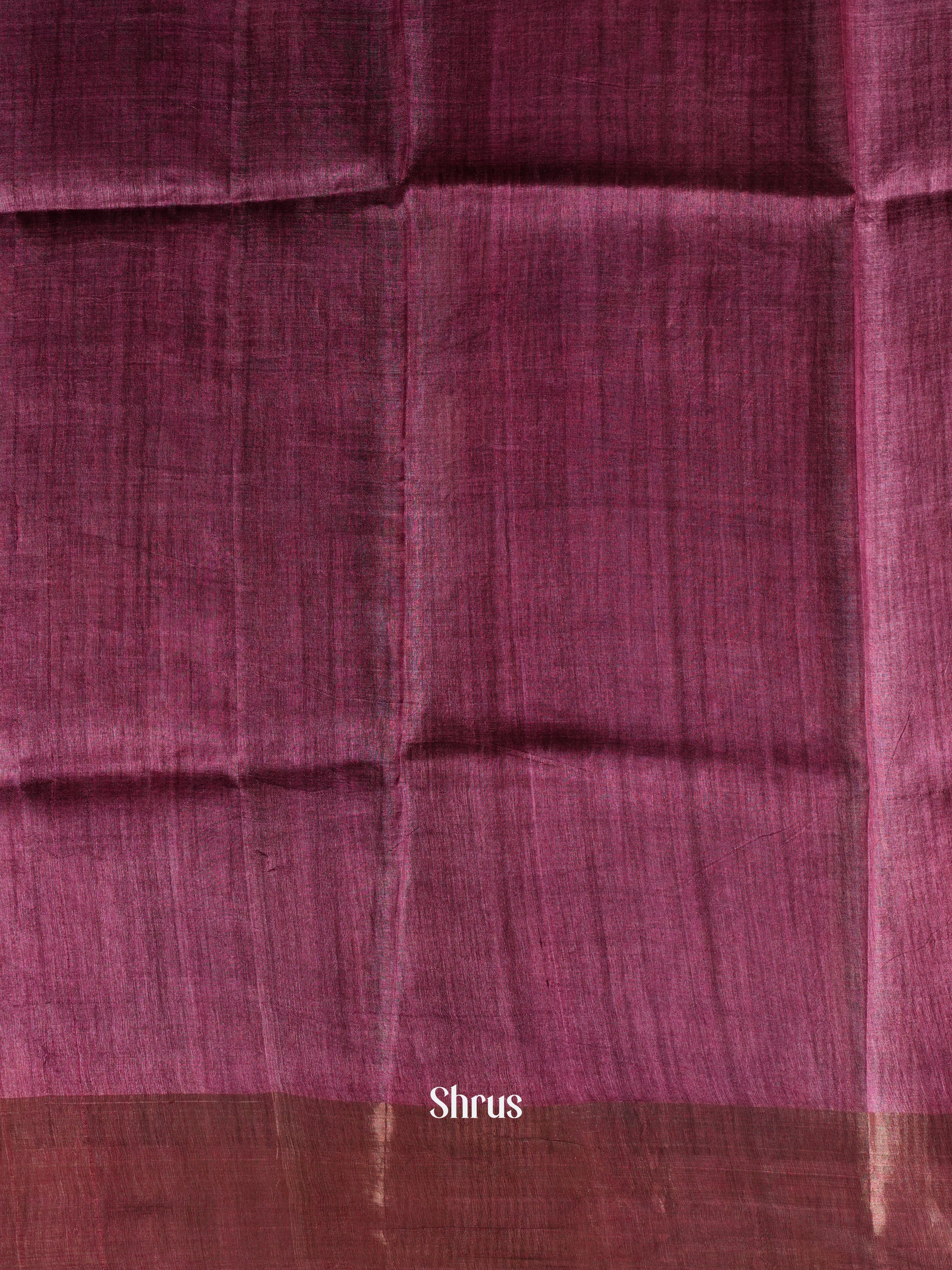 Brown & Purple - Tussar Saree