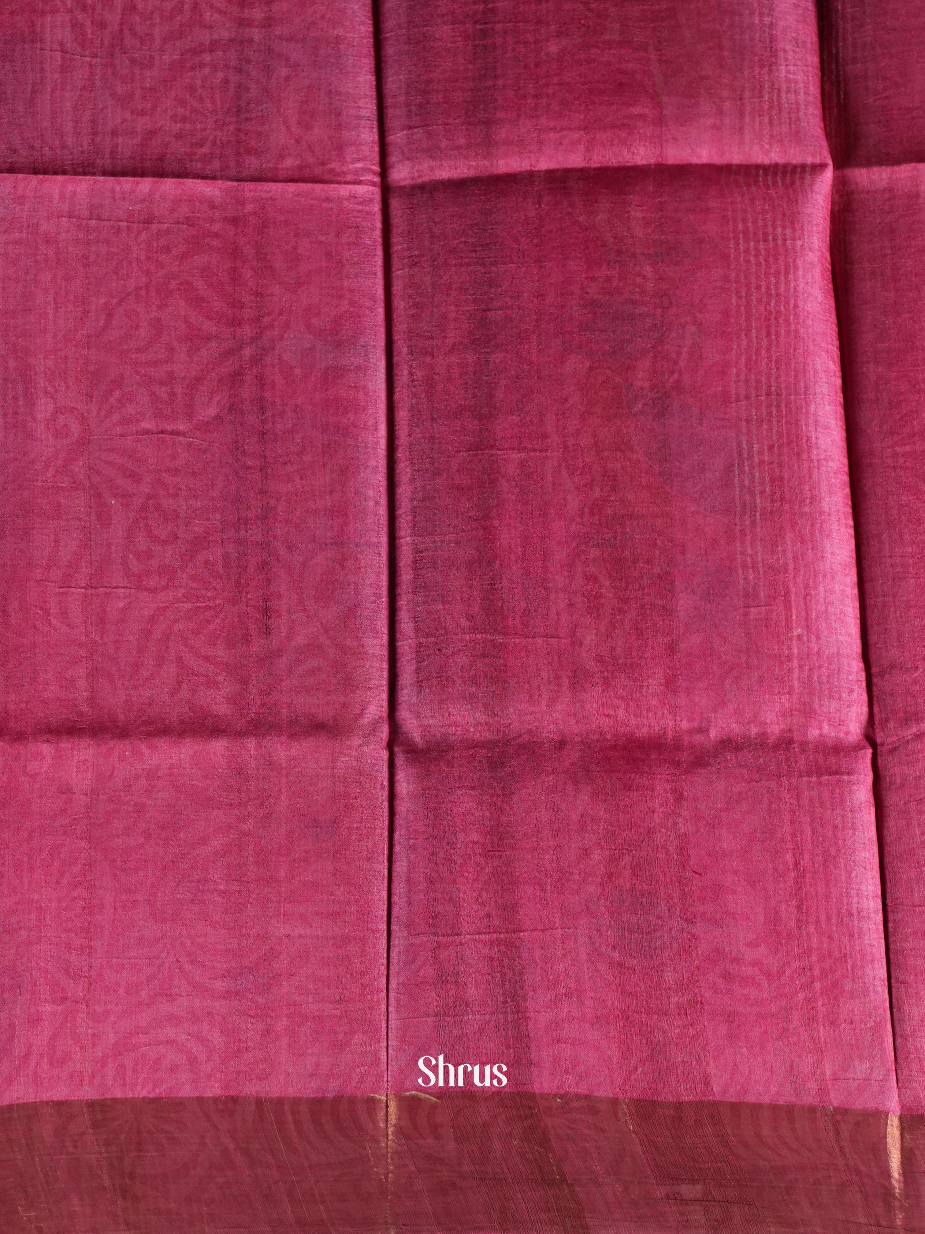 Blue & Pink - Tussar Saree