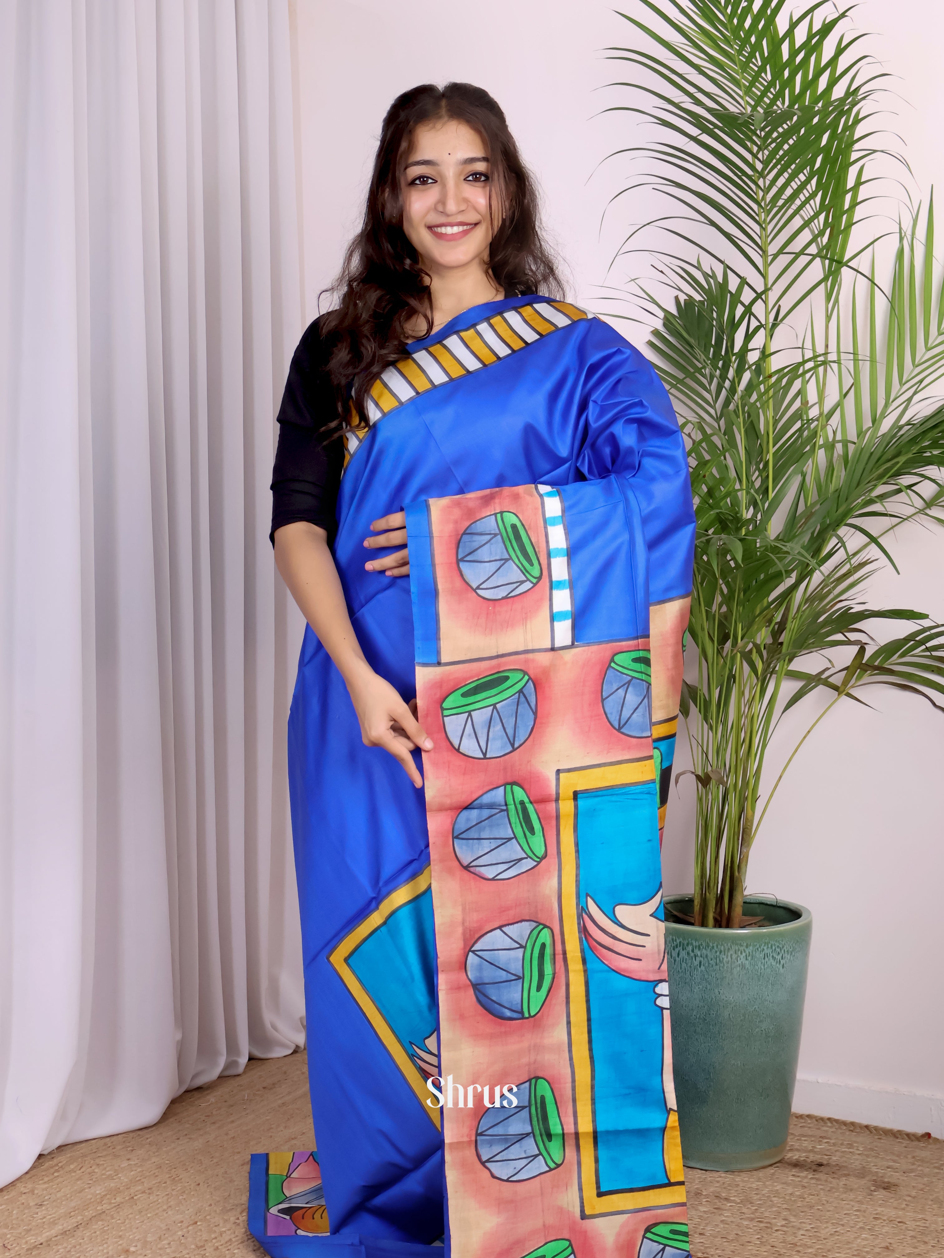 Blue - Murshidabad Silk Saree