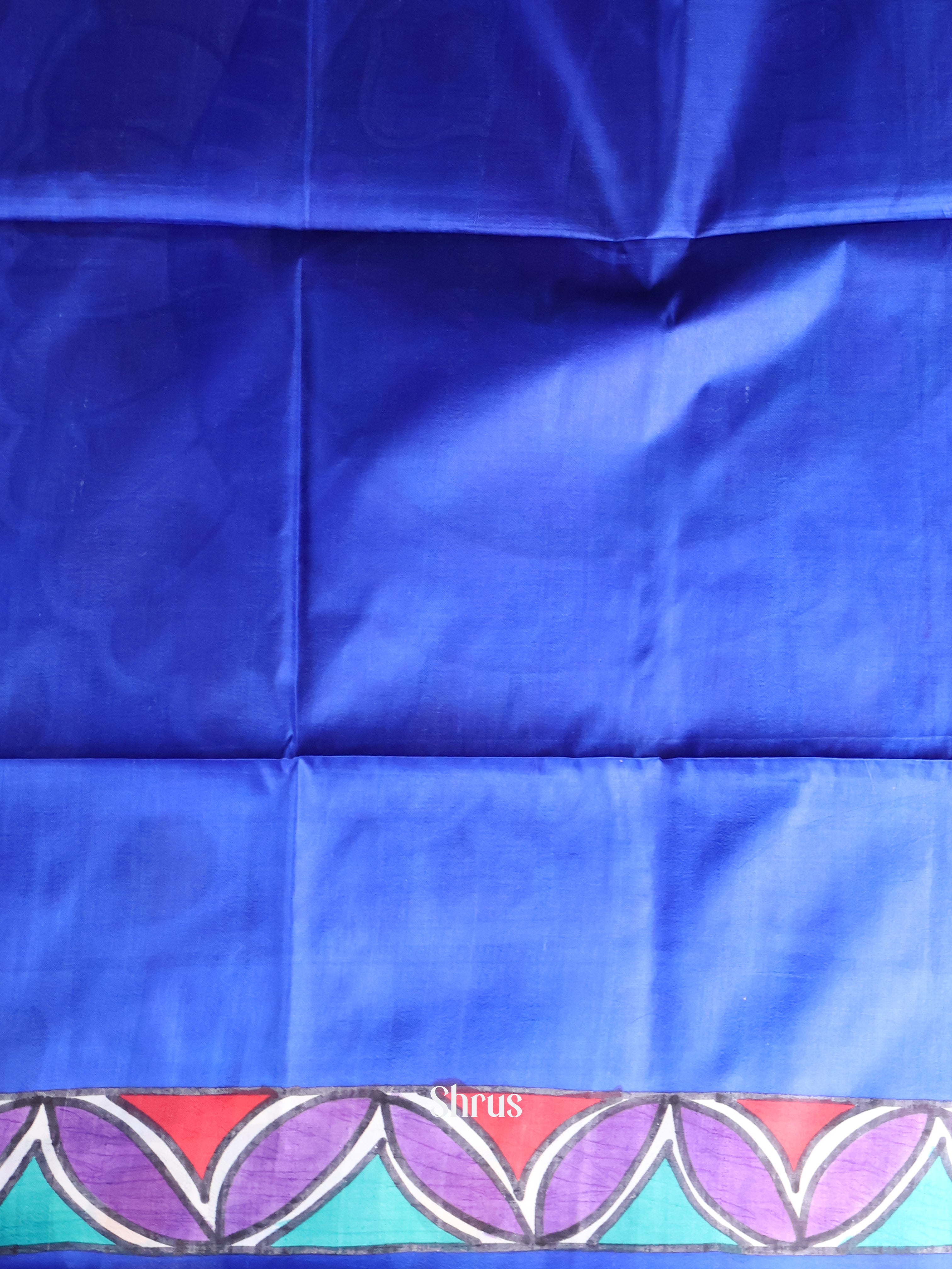 Yellow & Blue  - Murshidabad Silk Saree