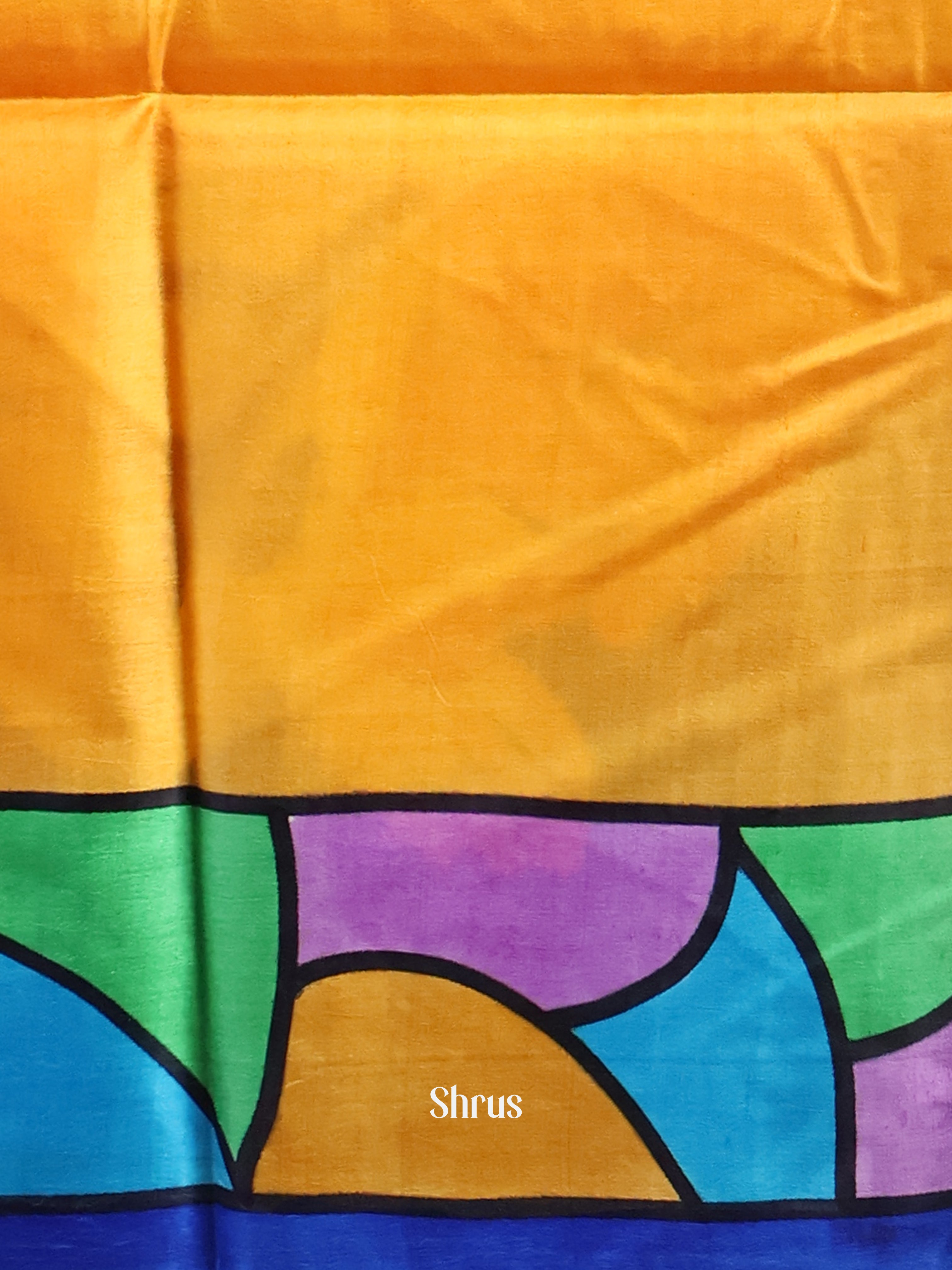 Green & Mustard- Murshidabad Silk Saree