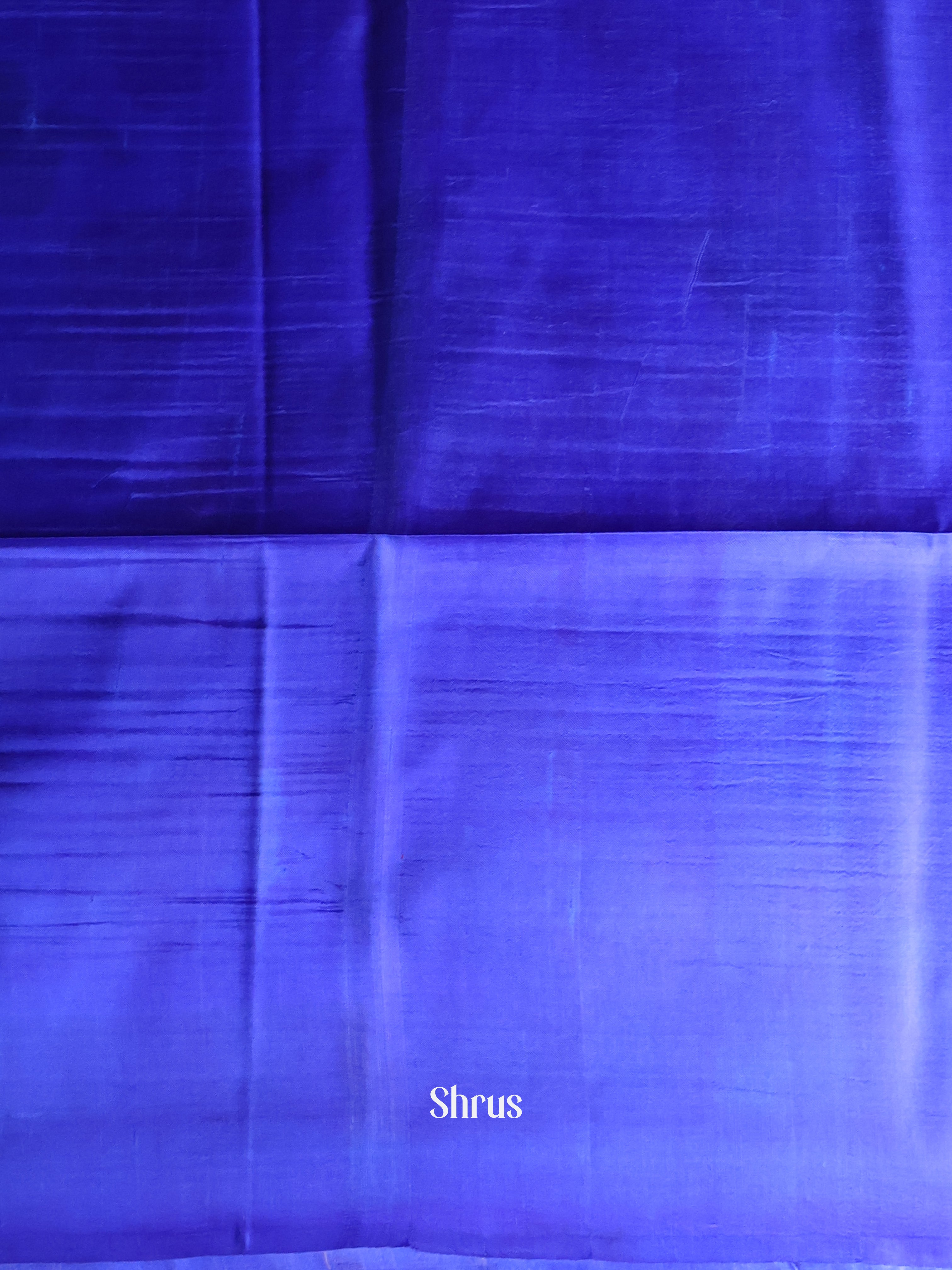 Blue & Cream - Murshidabad Silk Saree