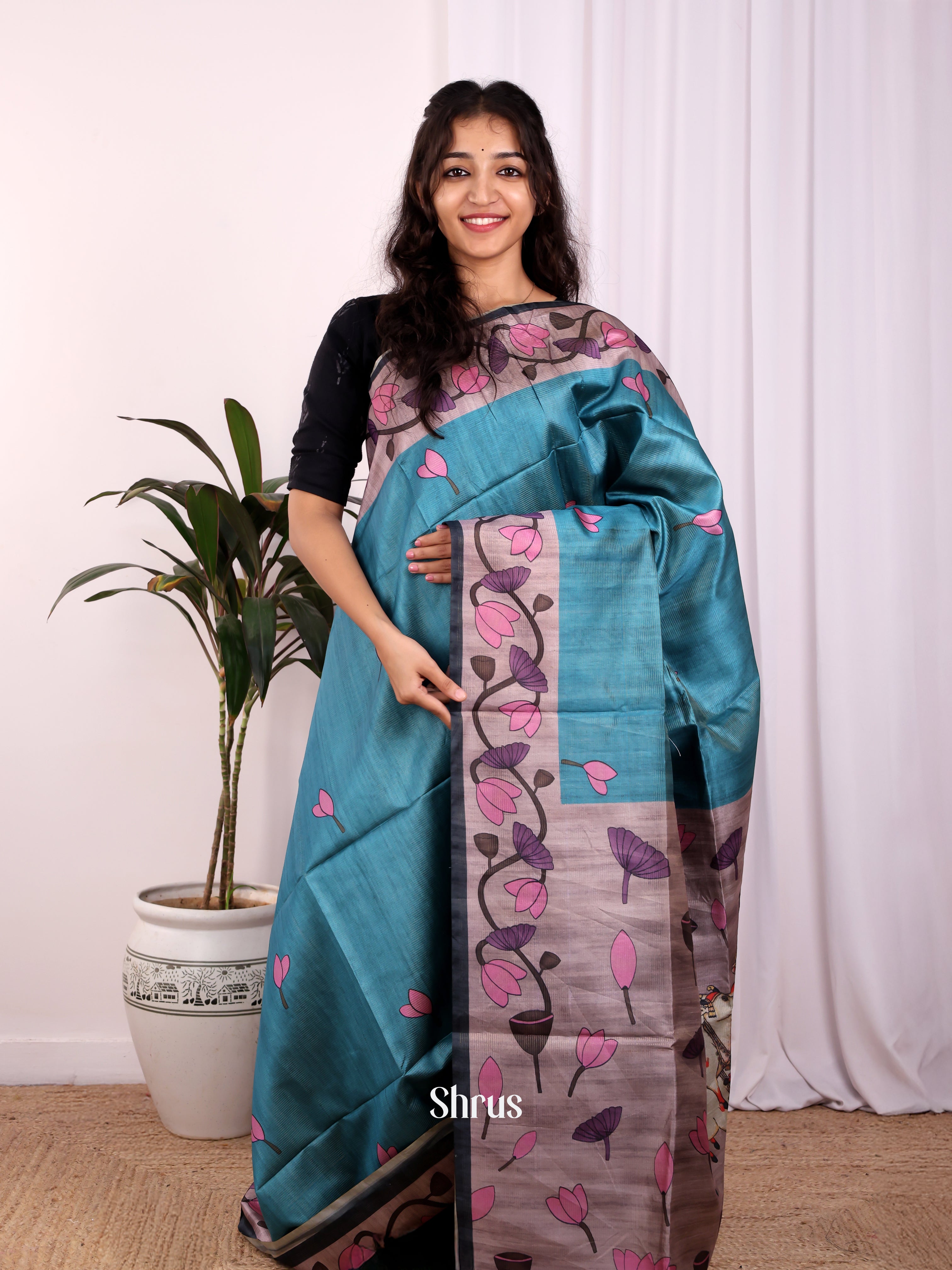 CJS22222- Champa semitussar Saree - Shop on Shrus.com