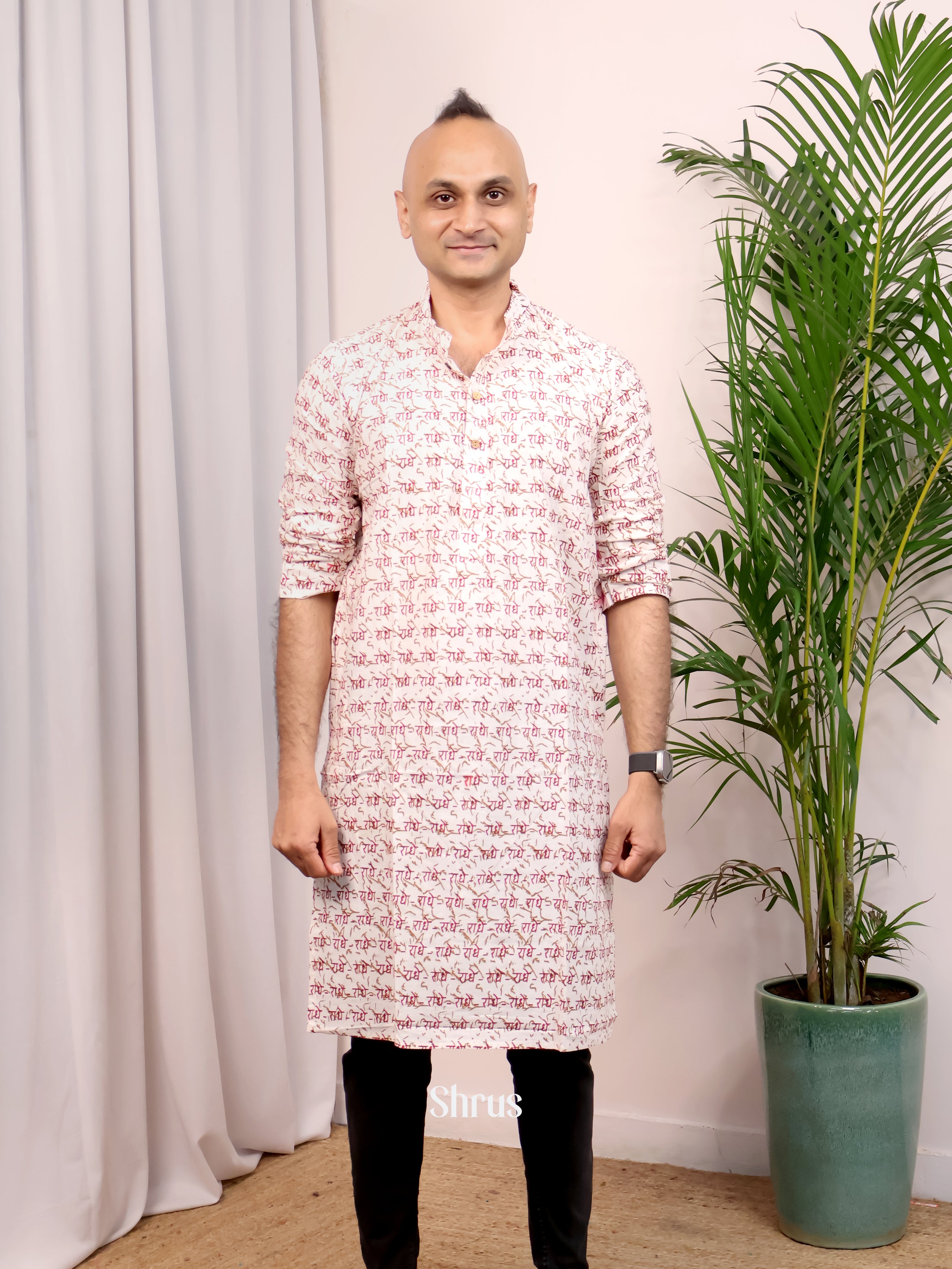 Cream- Readymade Mens Kurta