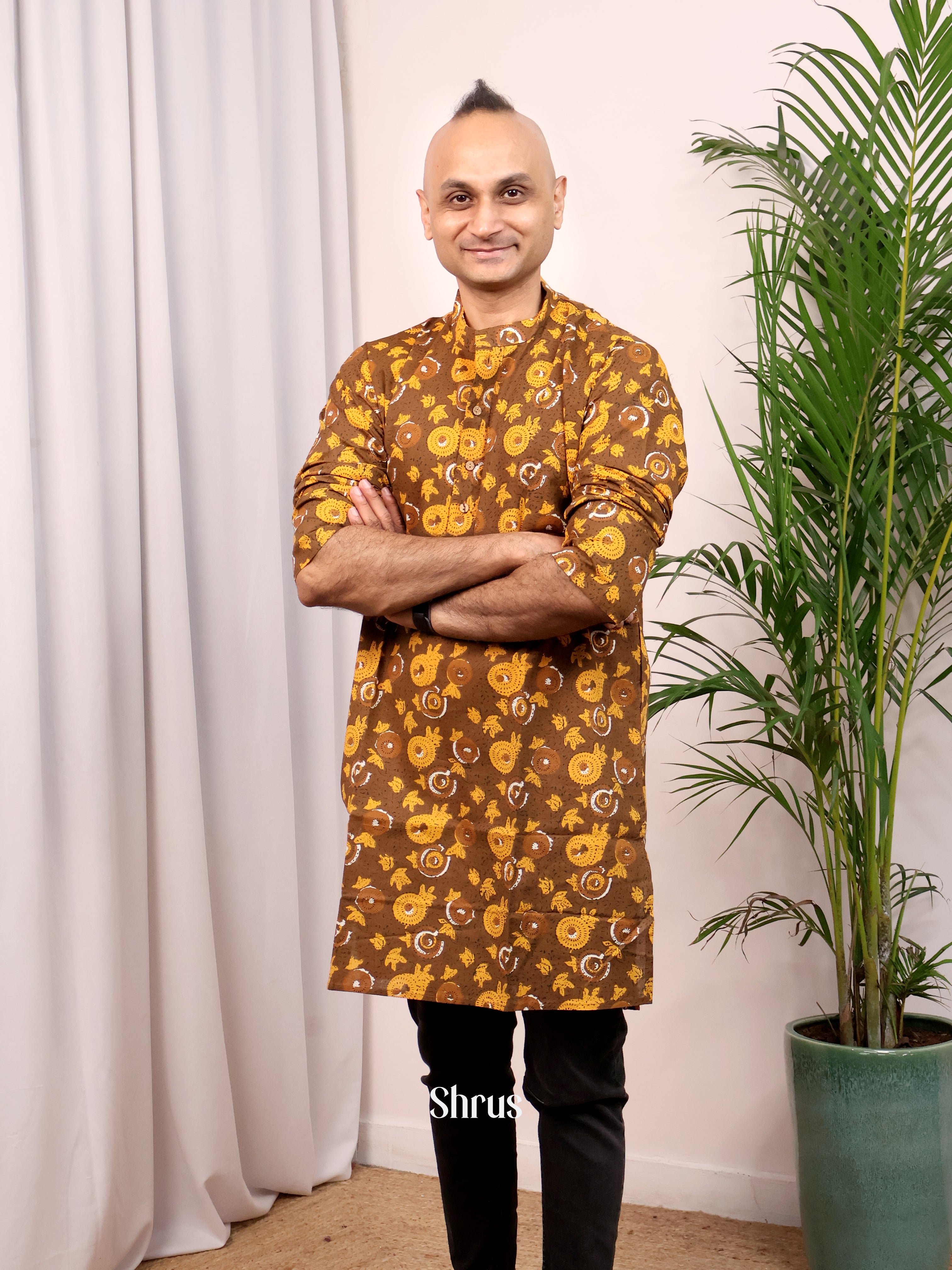 Brown - Readymade Mens Kurta