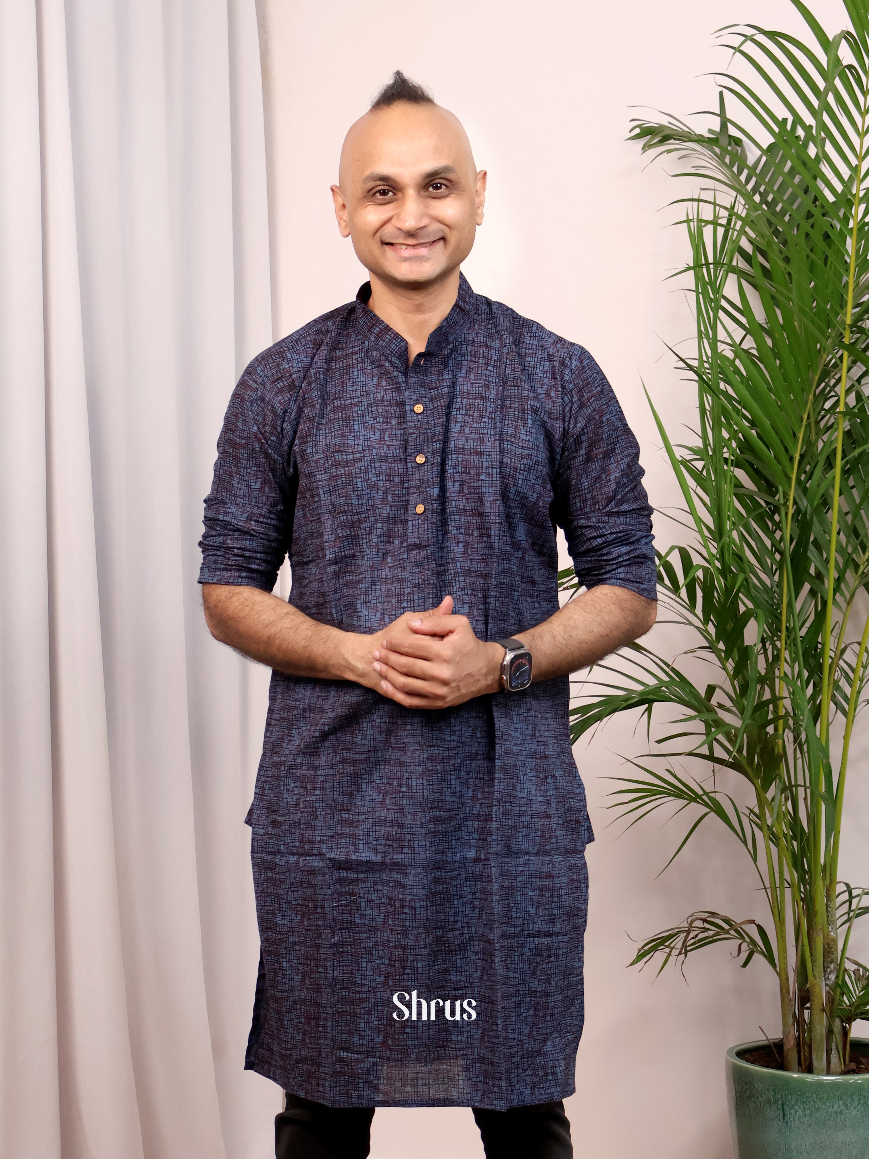 Blue - Readymade Mens Kurta