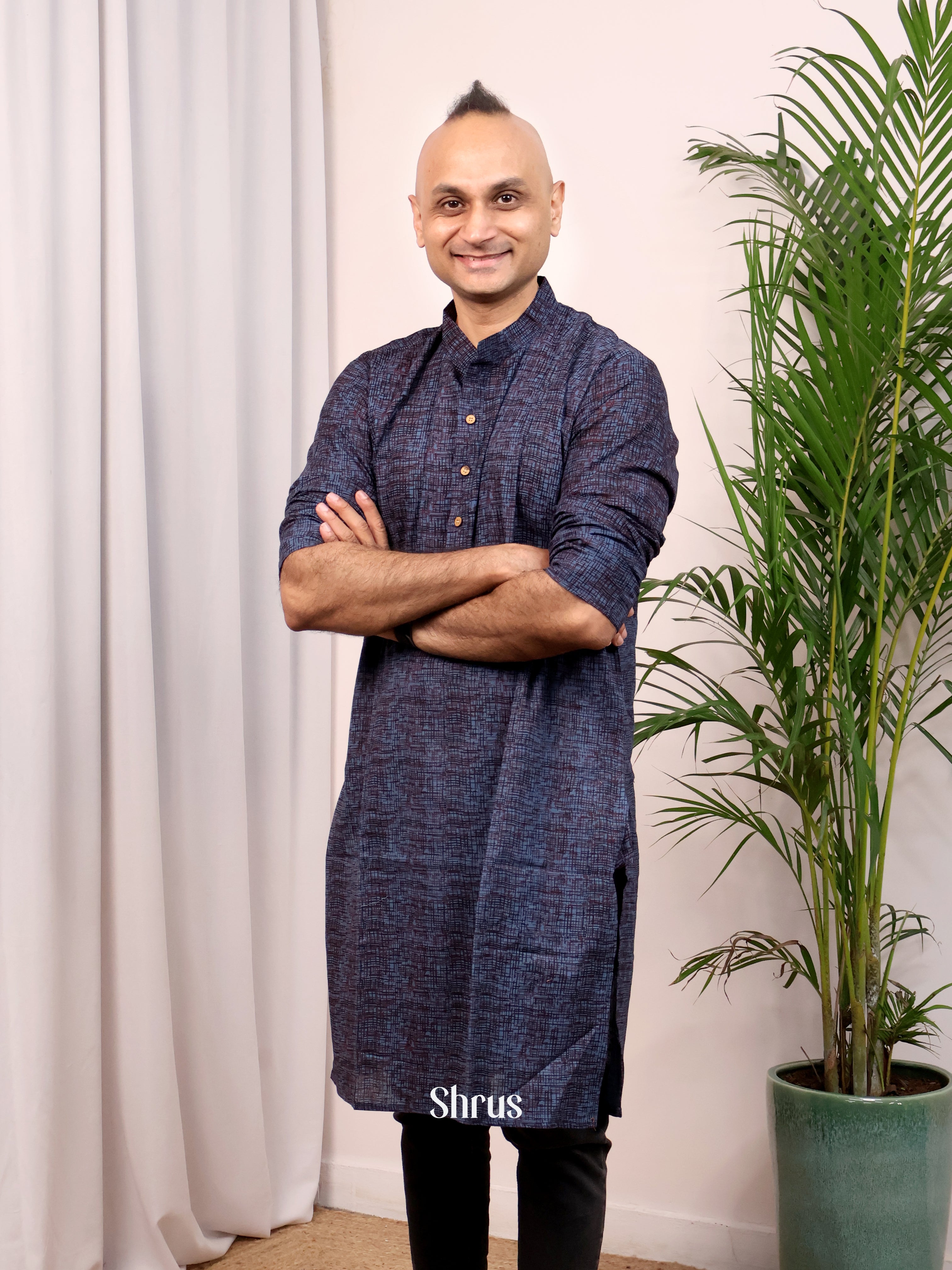 Blue - Readymade Mens Kurta