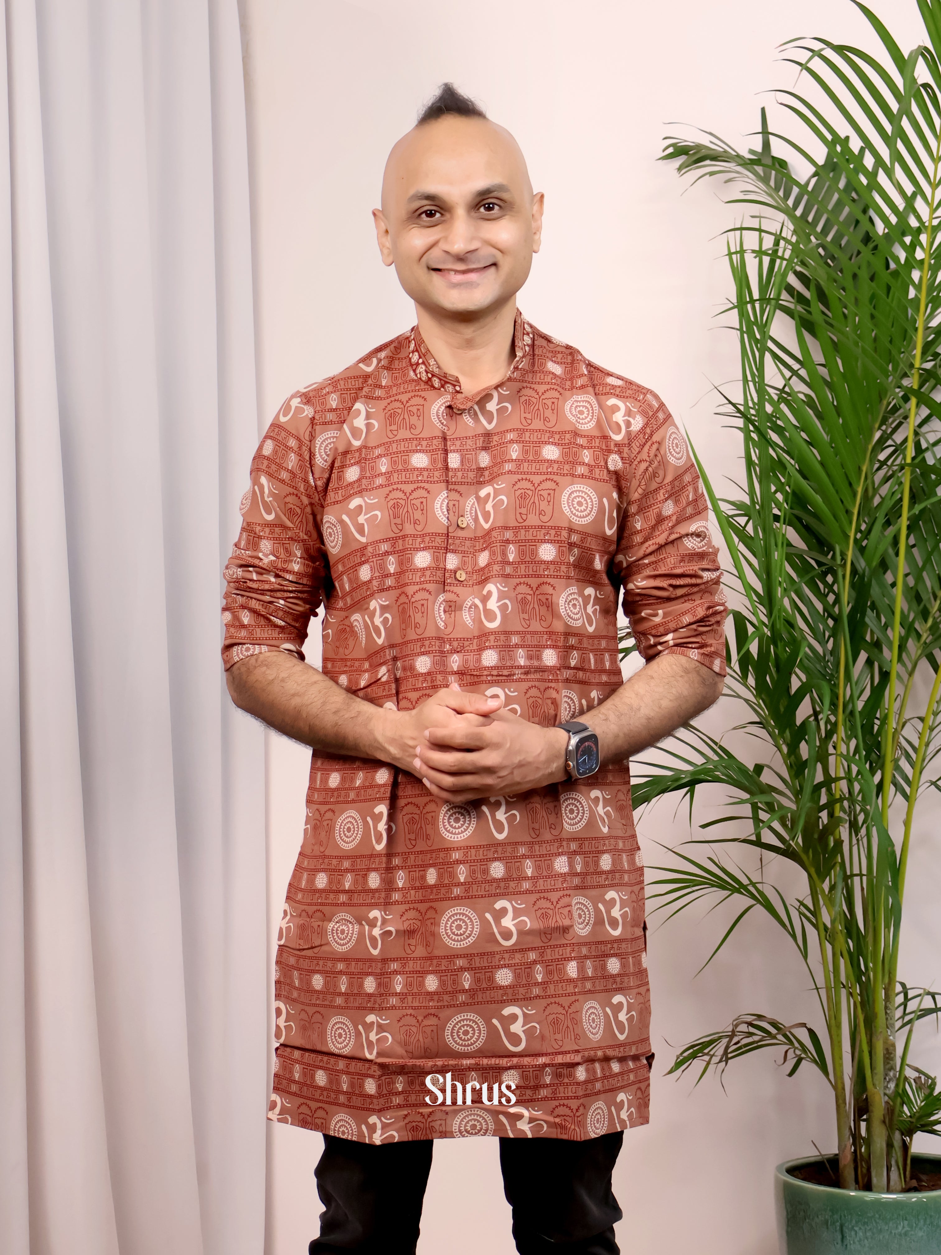 Brown - Readymade Mens Kurta