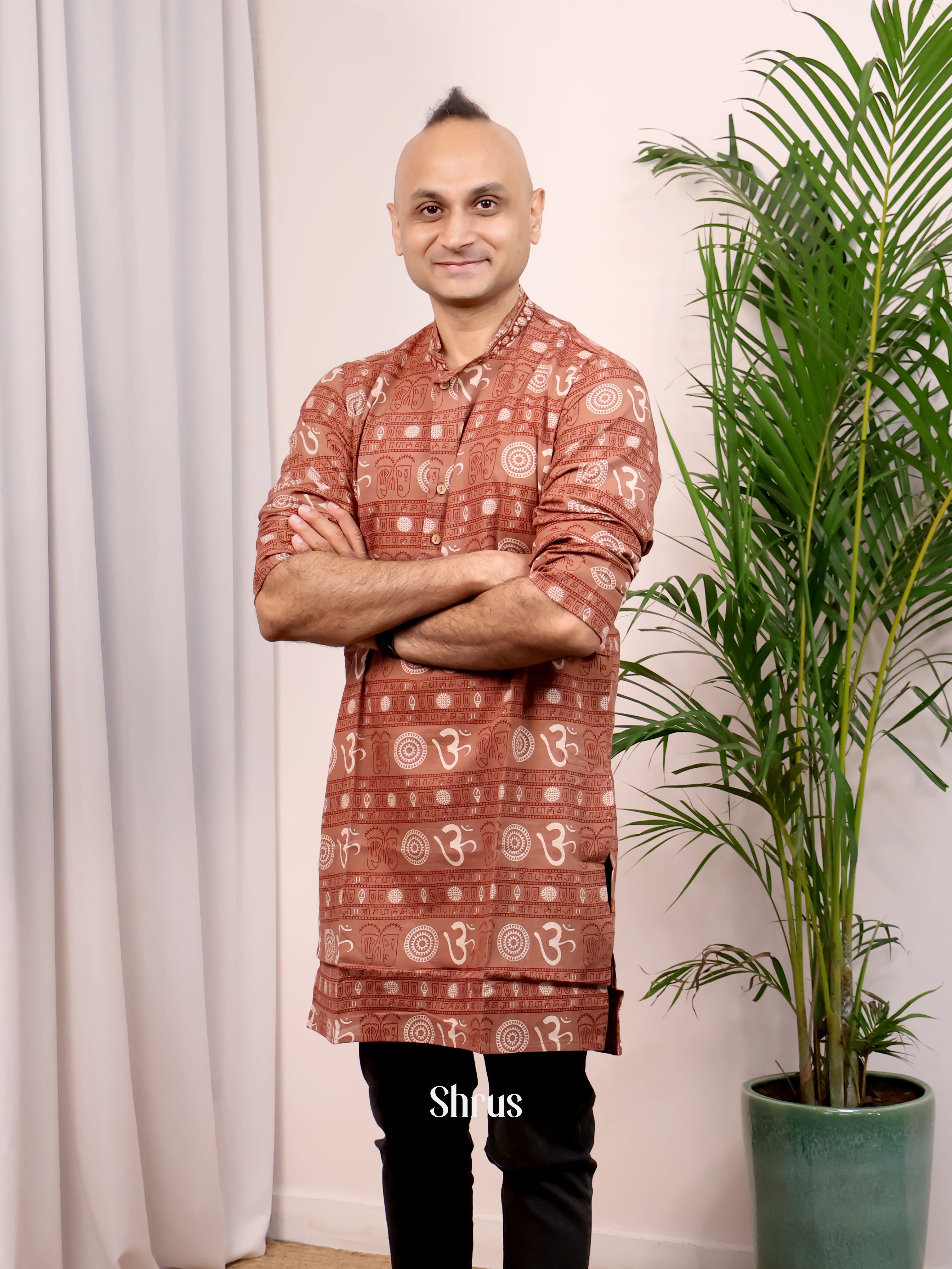 Brown - Readymade Mens Kurta