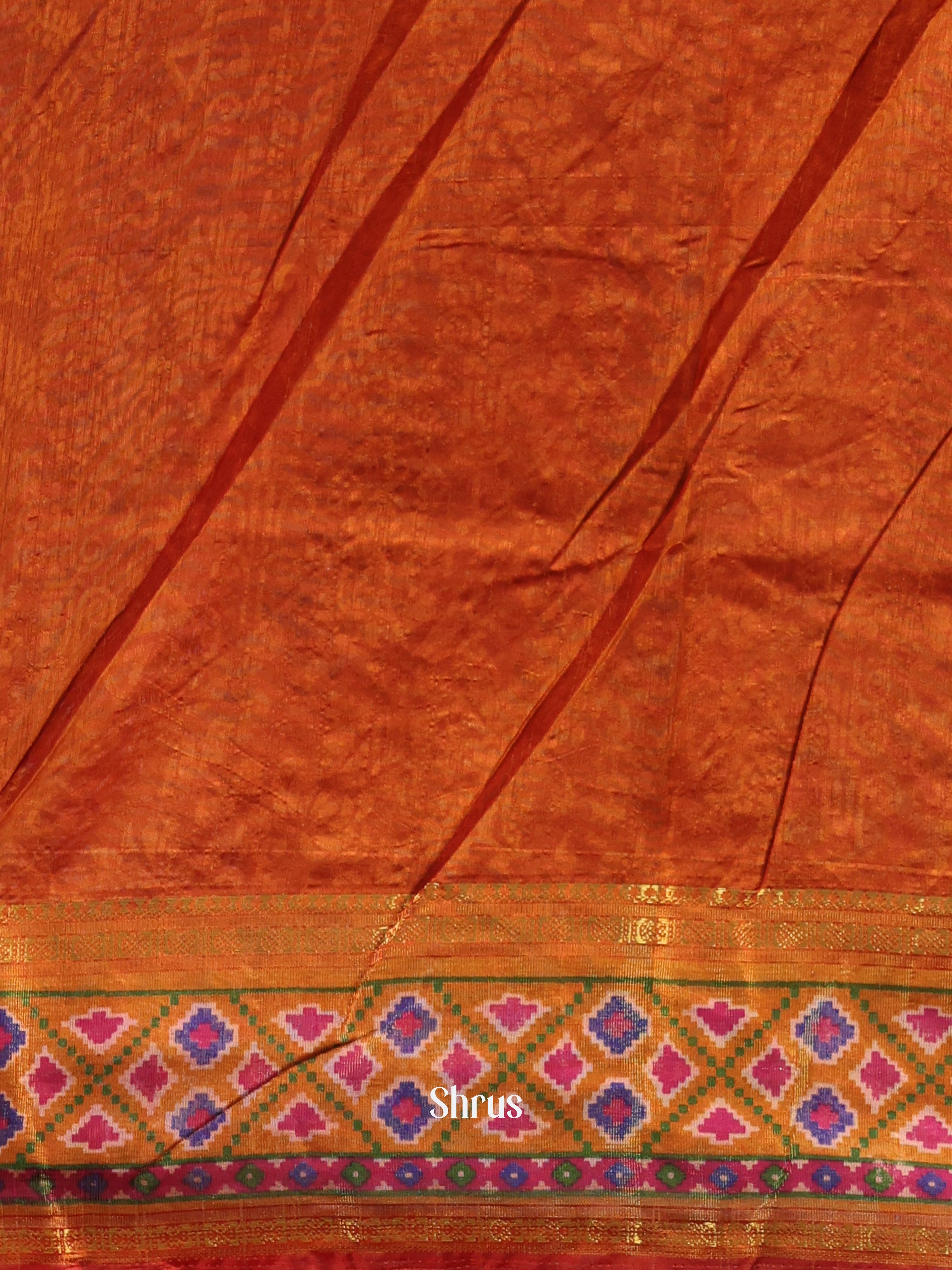 Pink & Brick - Semi Patola Saree