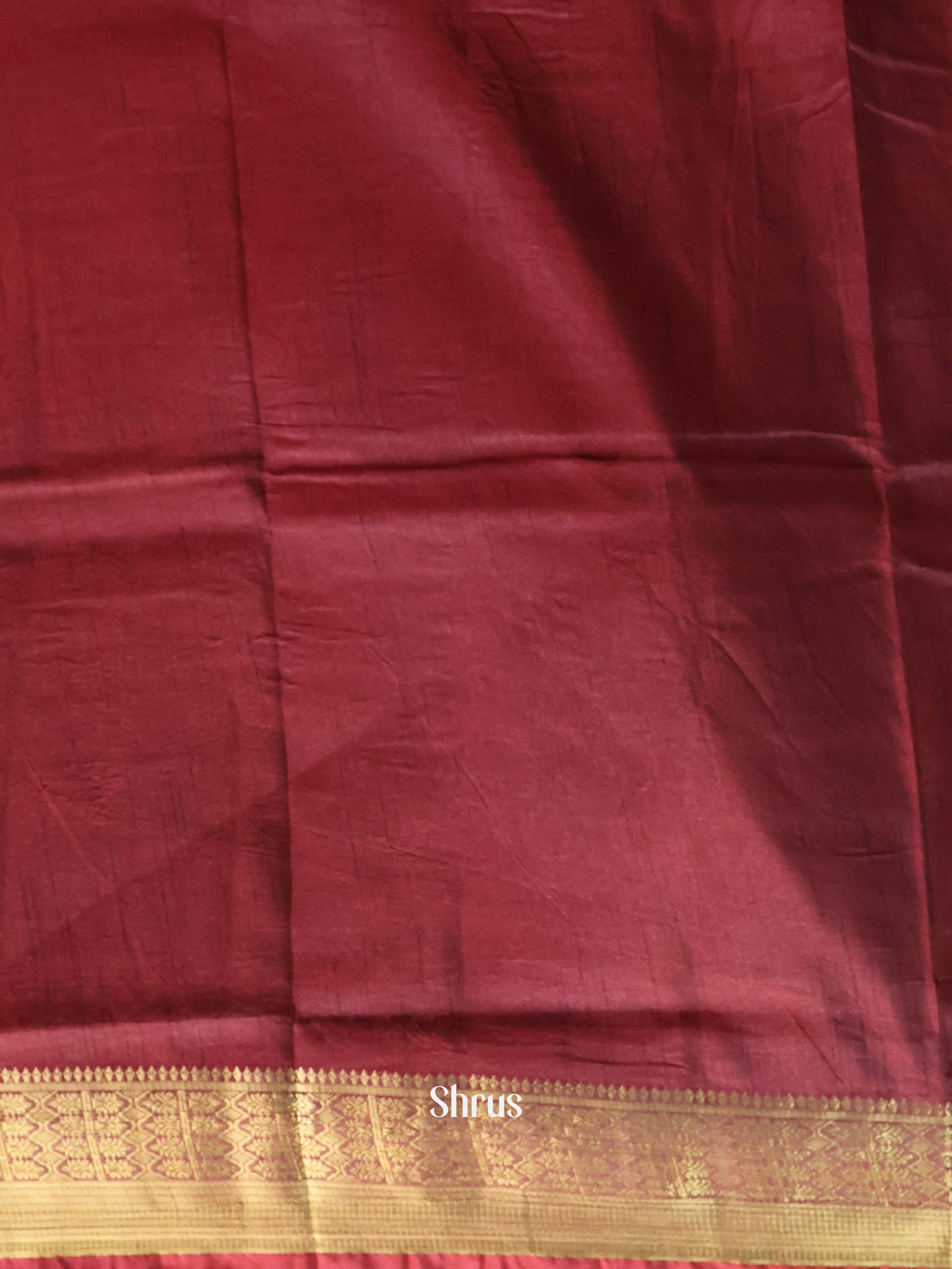 Red & Maroon - Semi Patola Saree