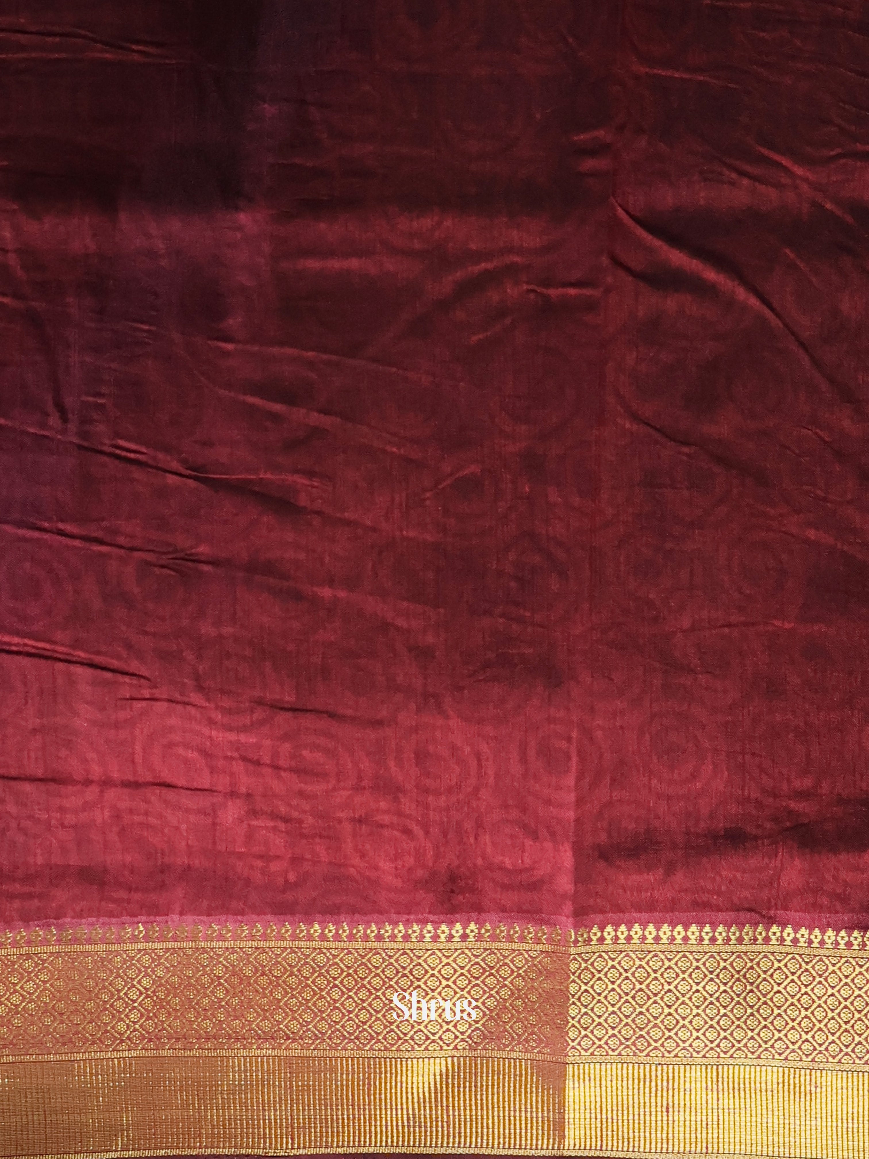 Black & Maroon - Semi Patola Saree