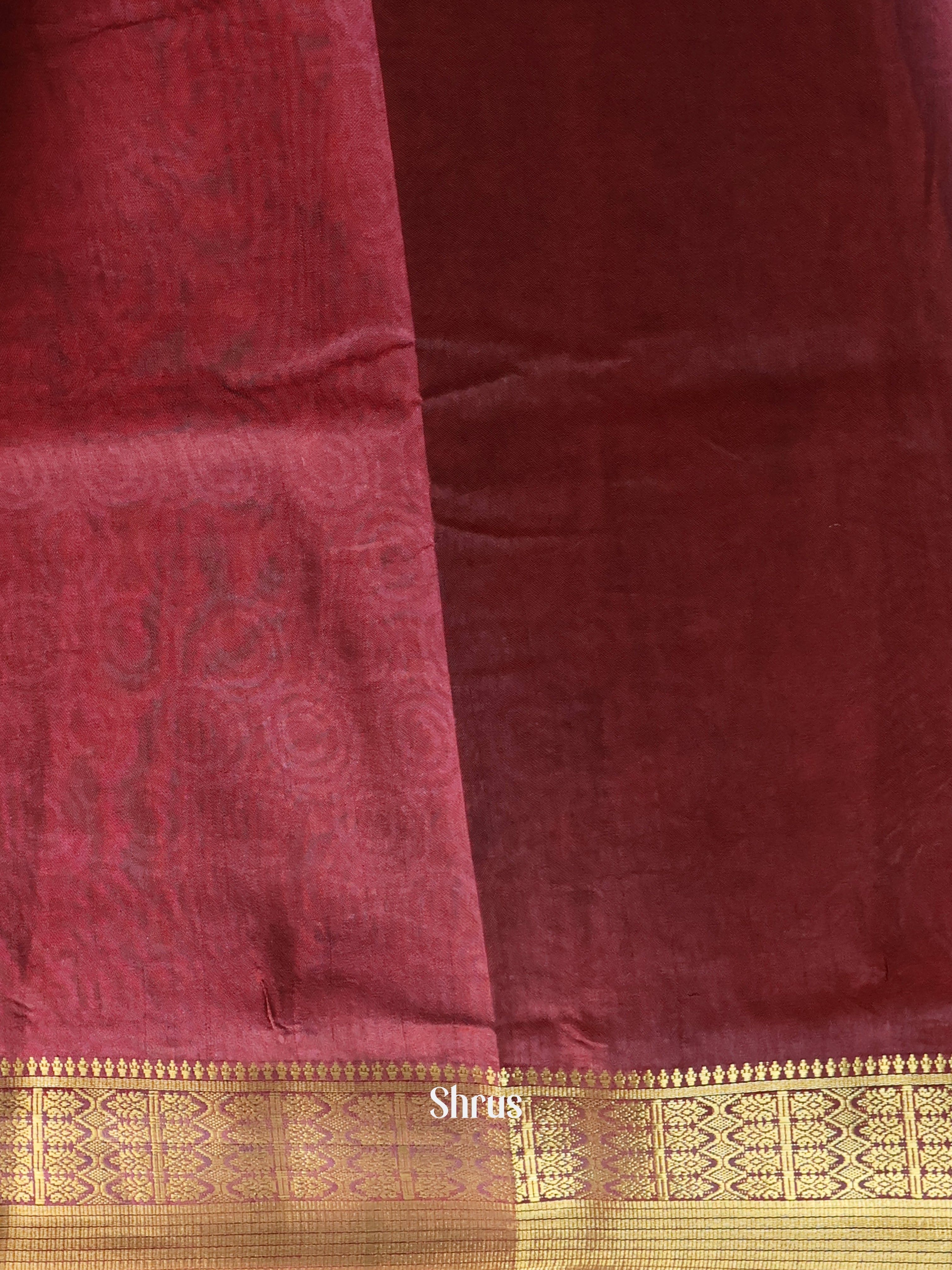 Red & Maroon- Semi Patola Saree