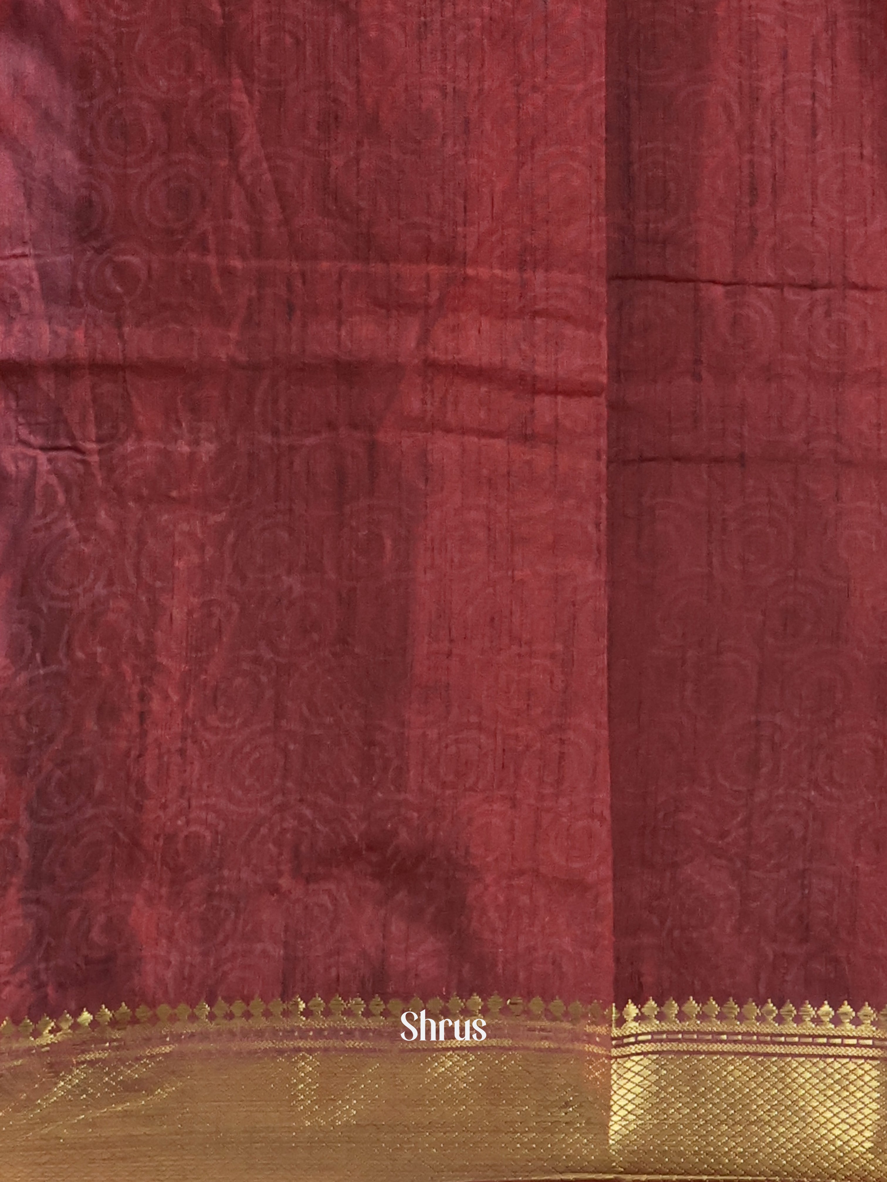 Red & Maroon - Semi Patola Saree