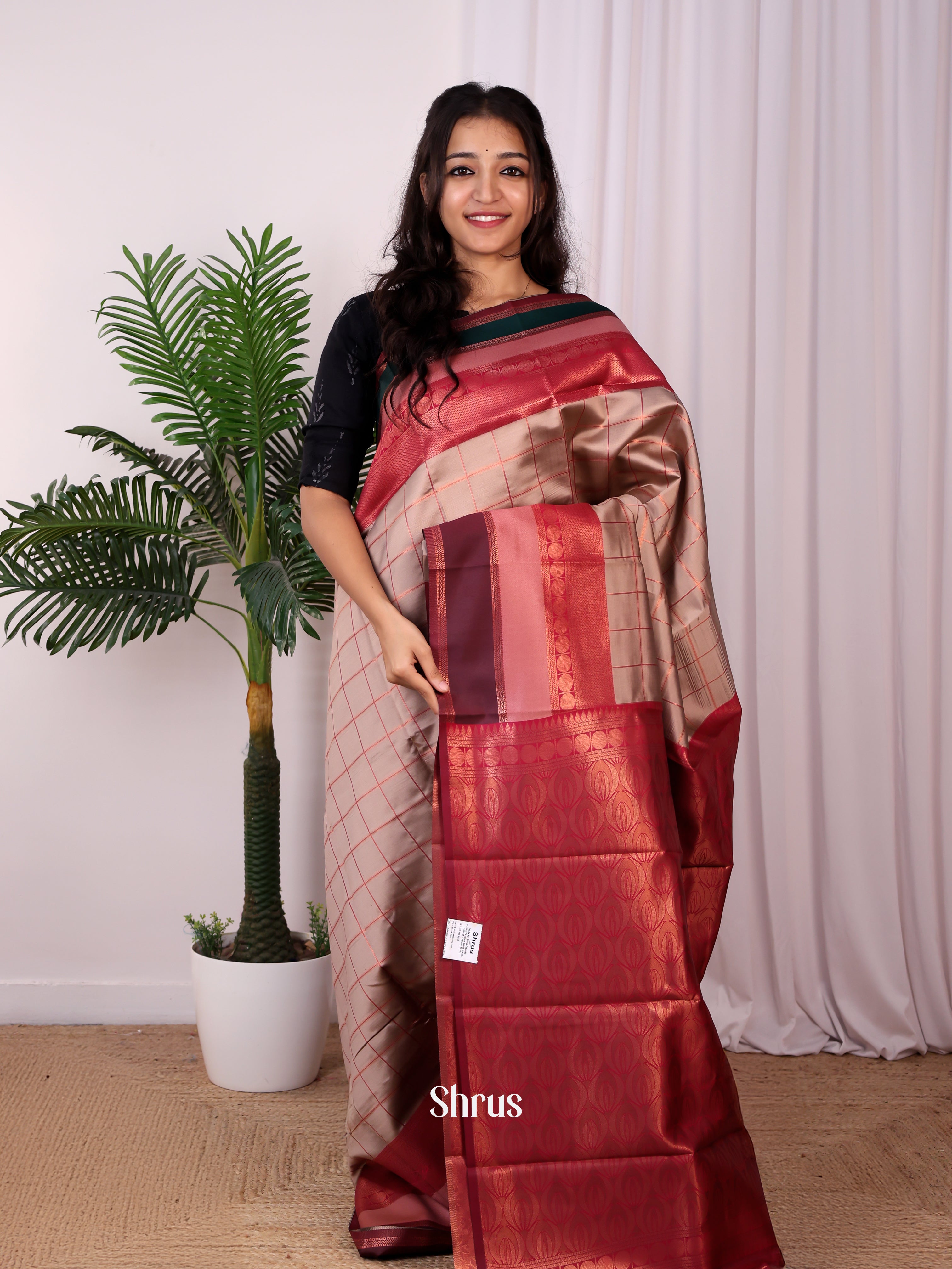 Purple & Maroon- Semi Arani Silk Saree