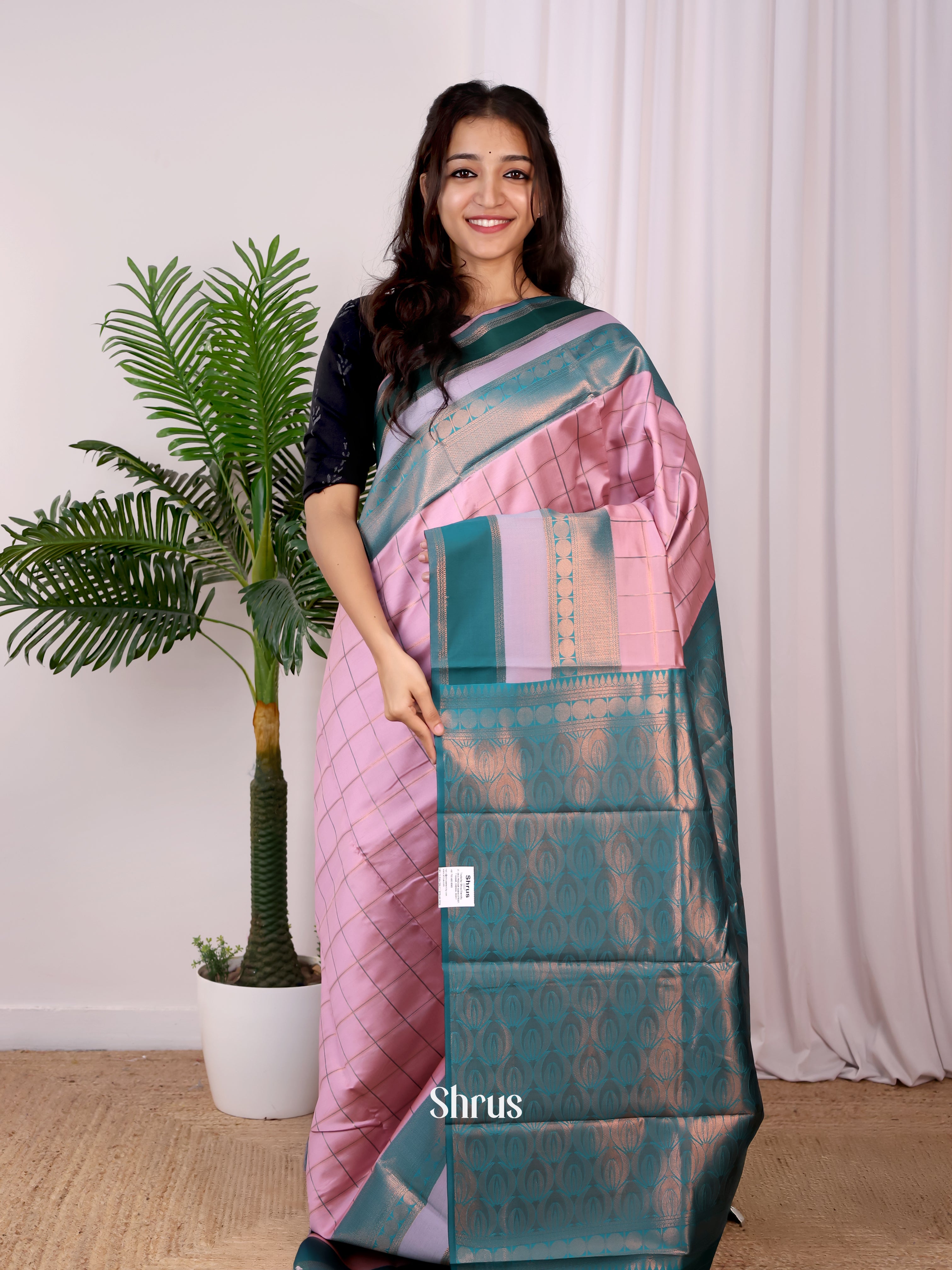 Pink & Blue - Semi Arani Silk Saree