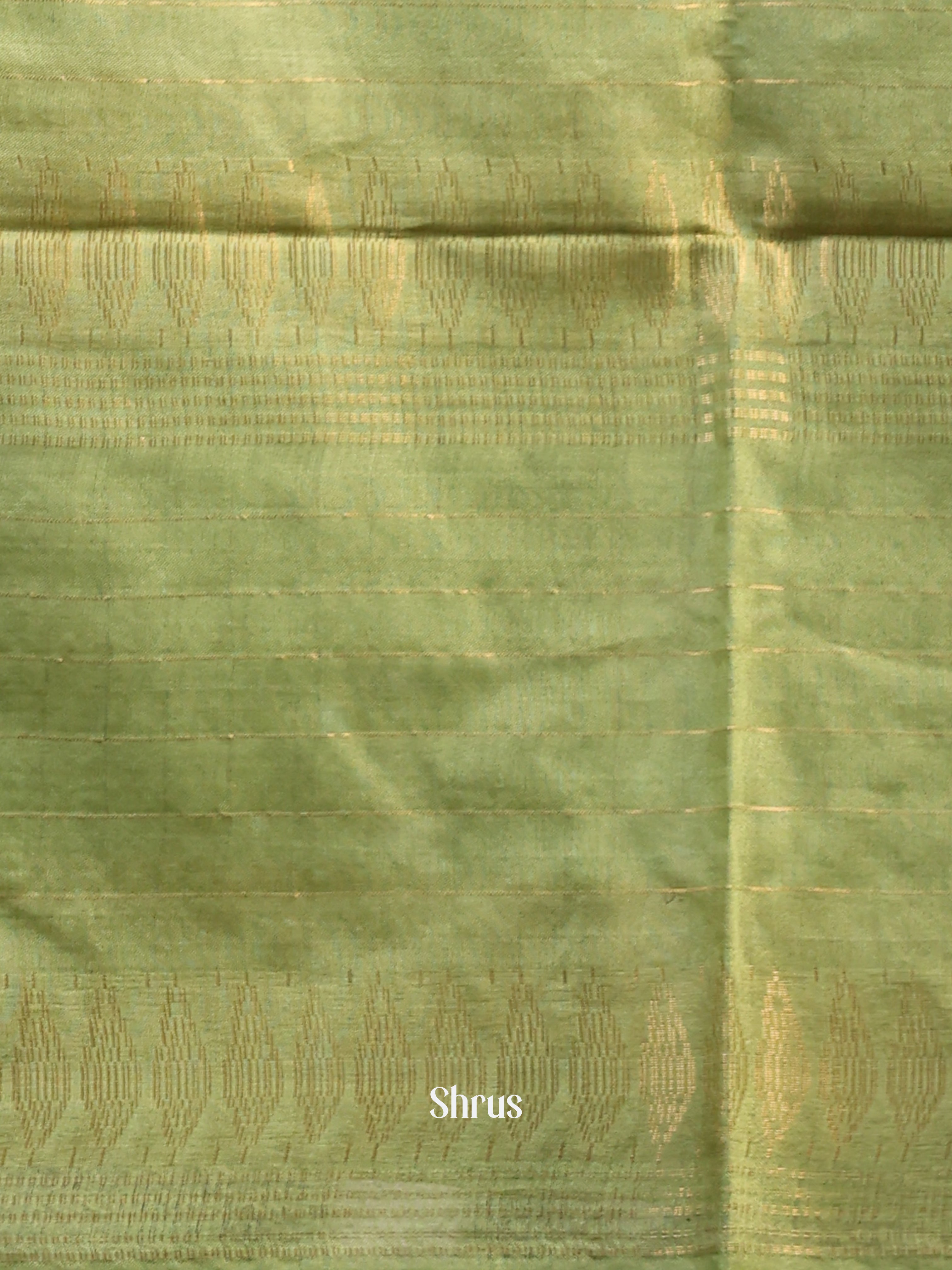 Tomato Red & Green- Semi Tussar Saree