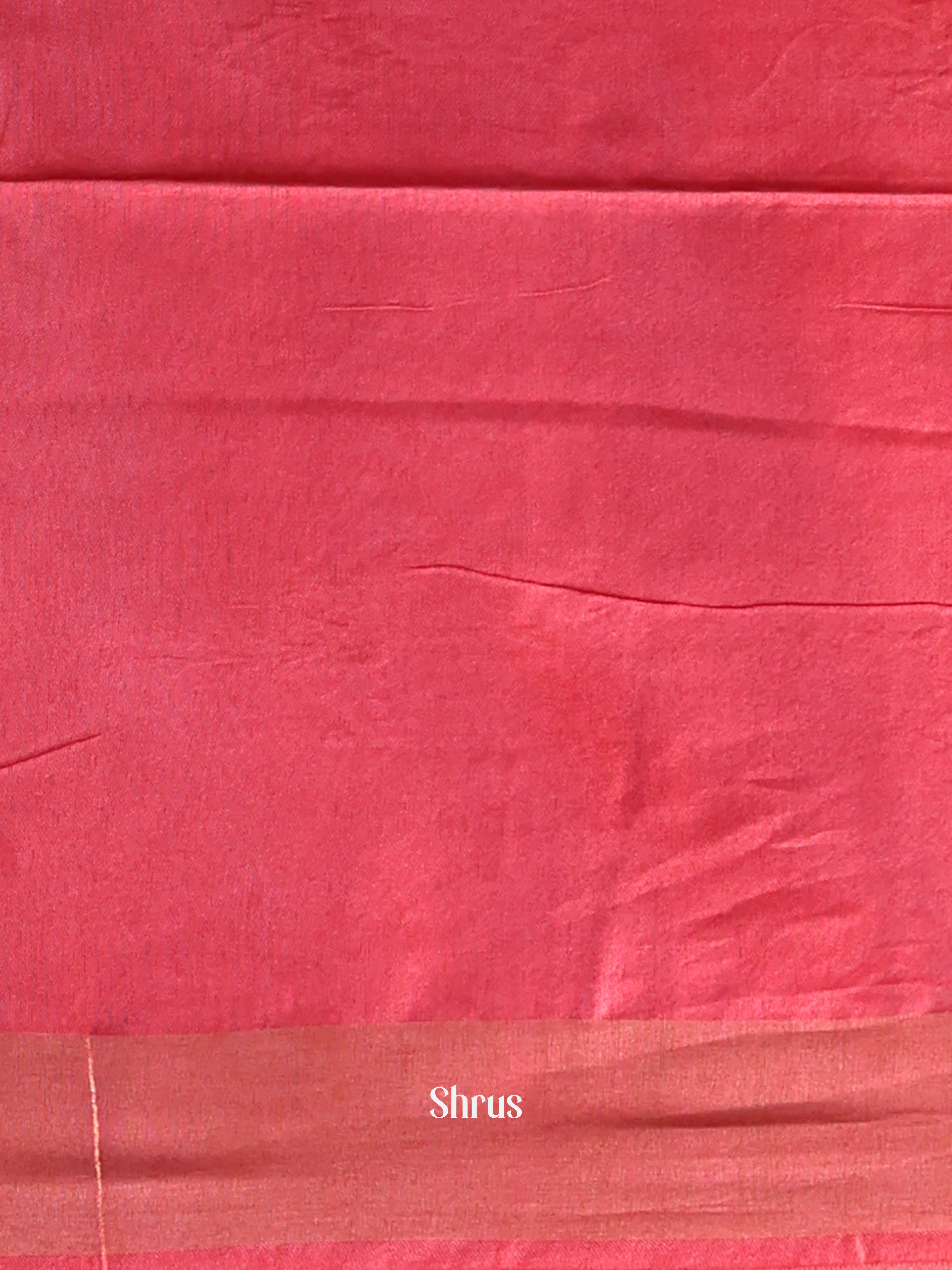 Violet & Red- Semi Tussar Saree