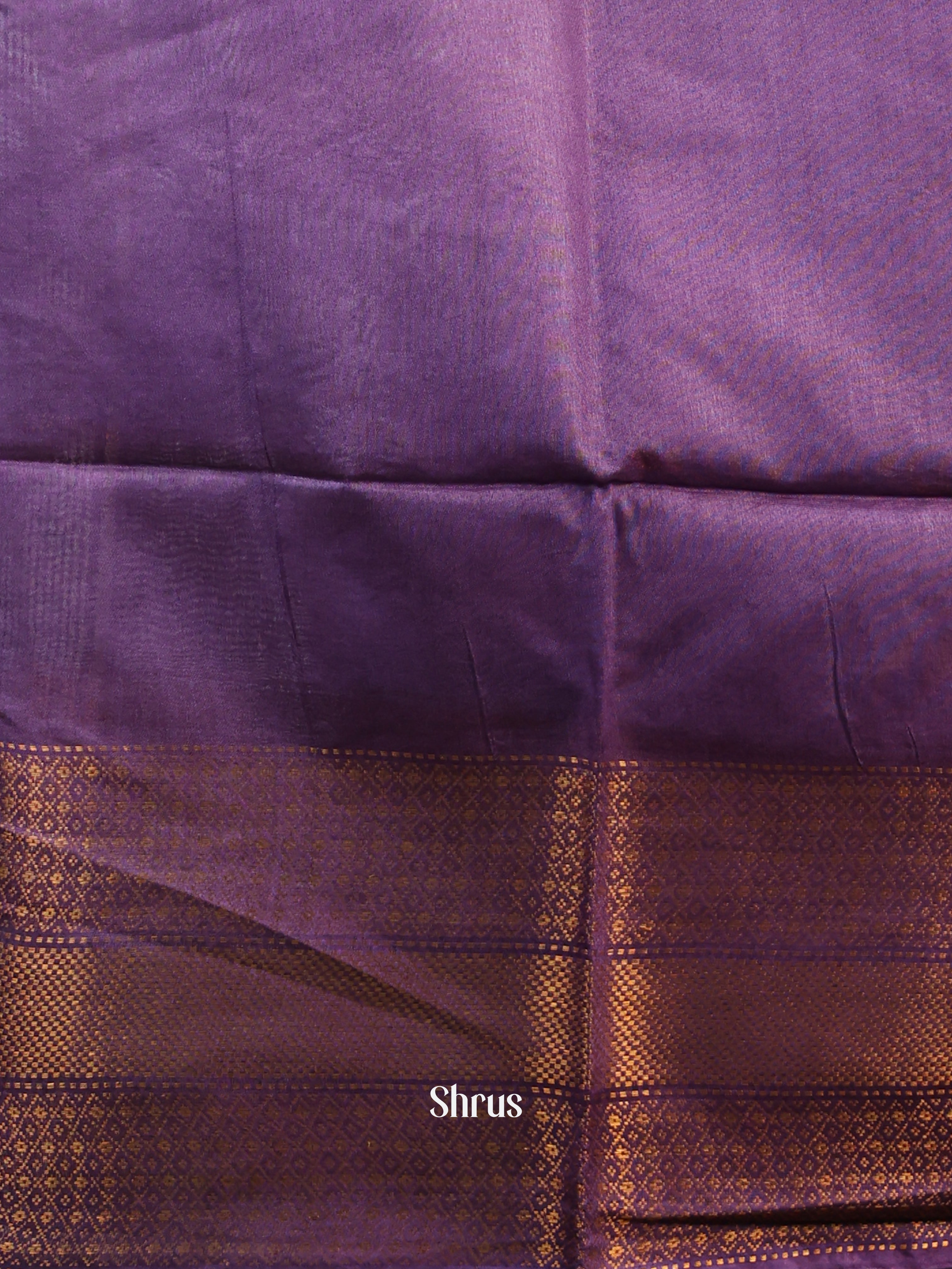 Brown & Violet- Semi Tussar Saree