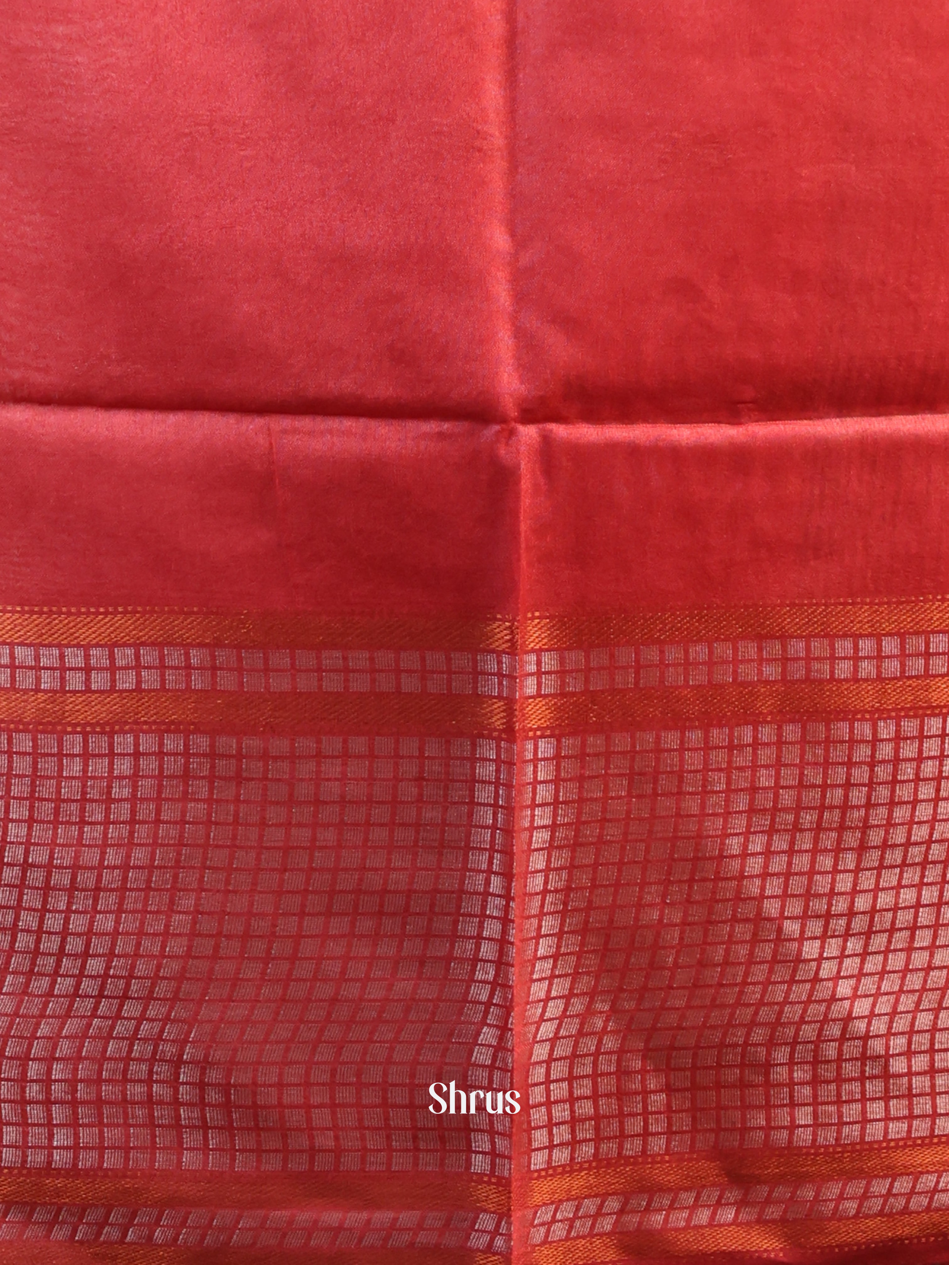 Blue & Red -Semi Tussar Saree