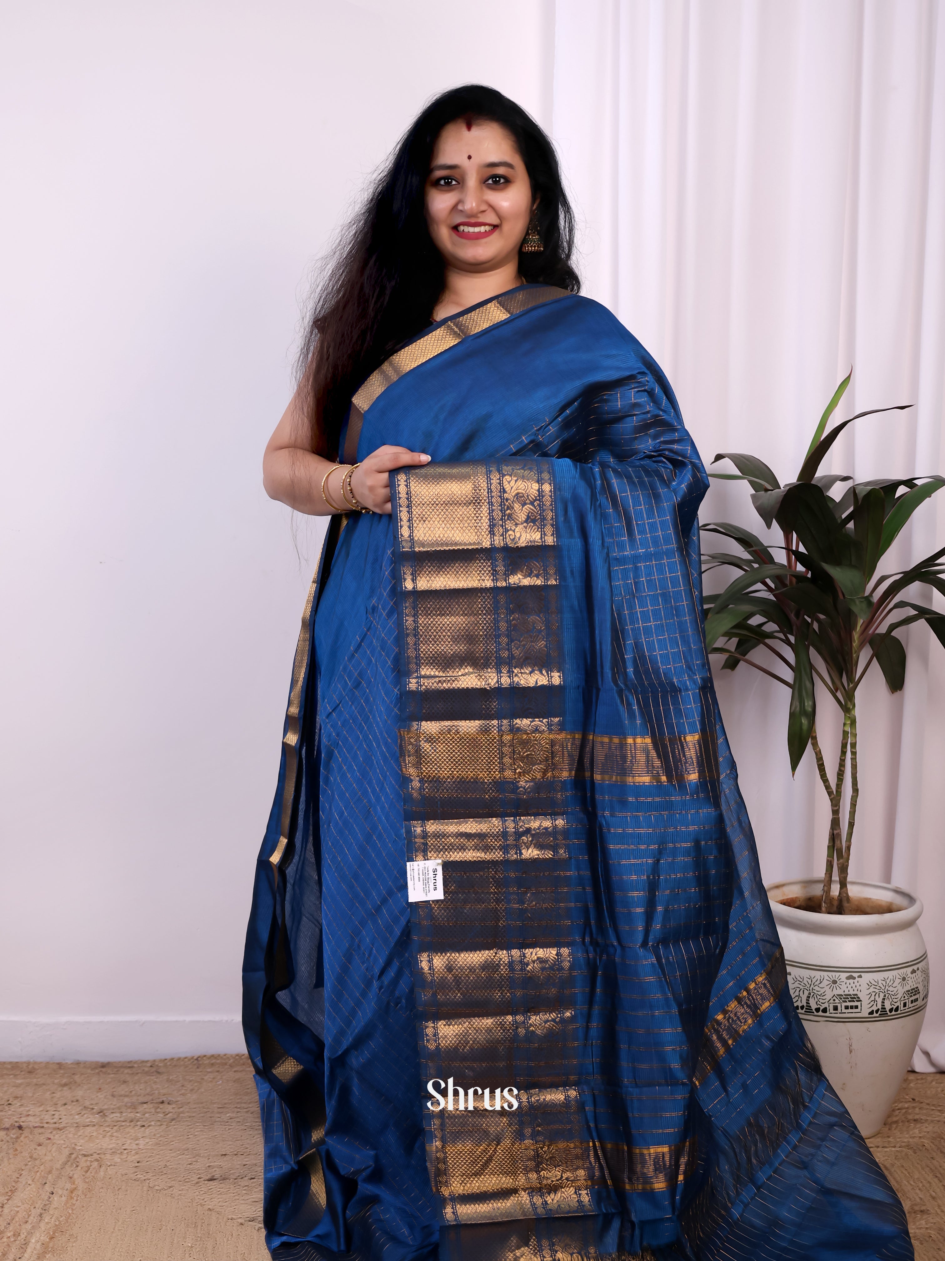 CJS24149 - Mangalagiri silkcotton Saree - Shop on Shrus.com