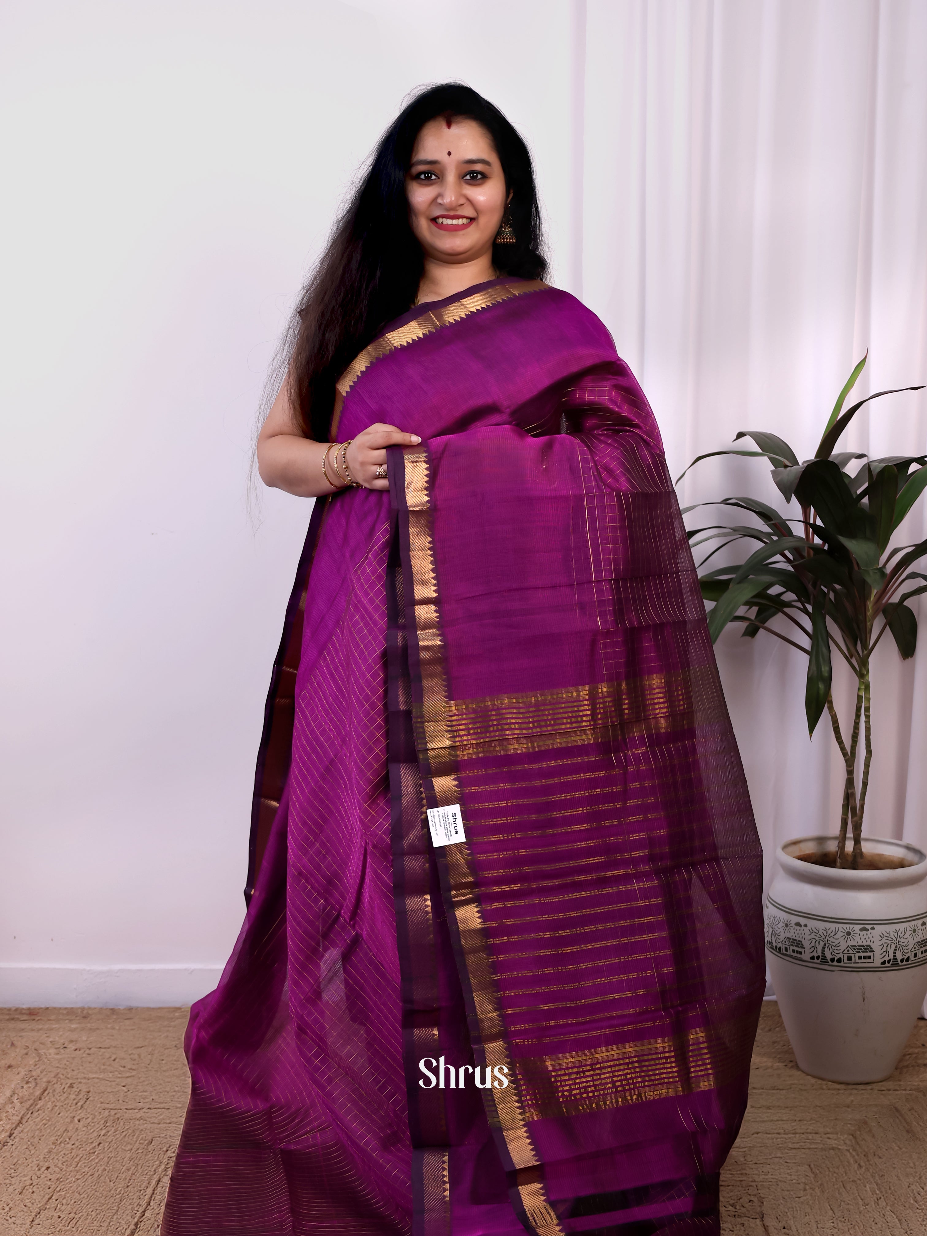 CJS24152 - Mangalagiri silkcotton Saree - Shop on Shrus.com