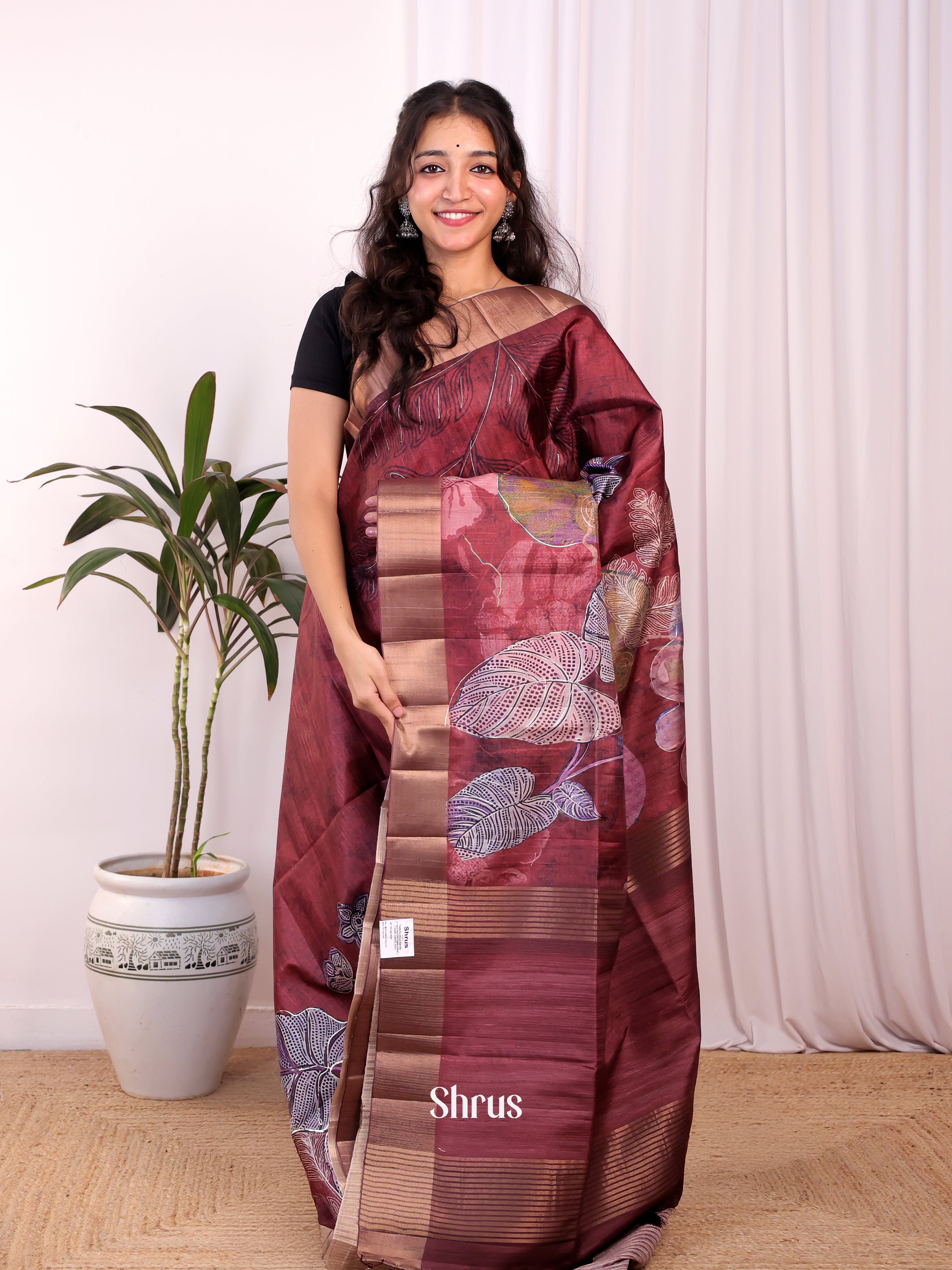 Maroon - Moonga Saree