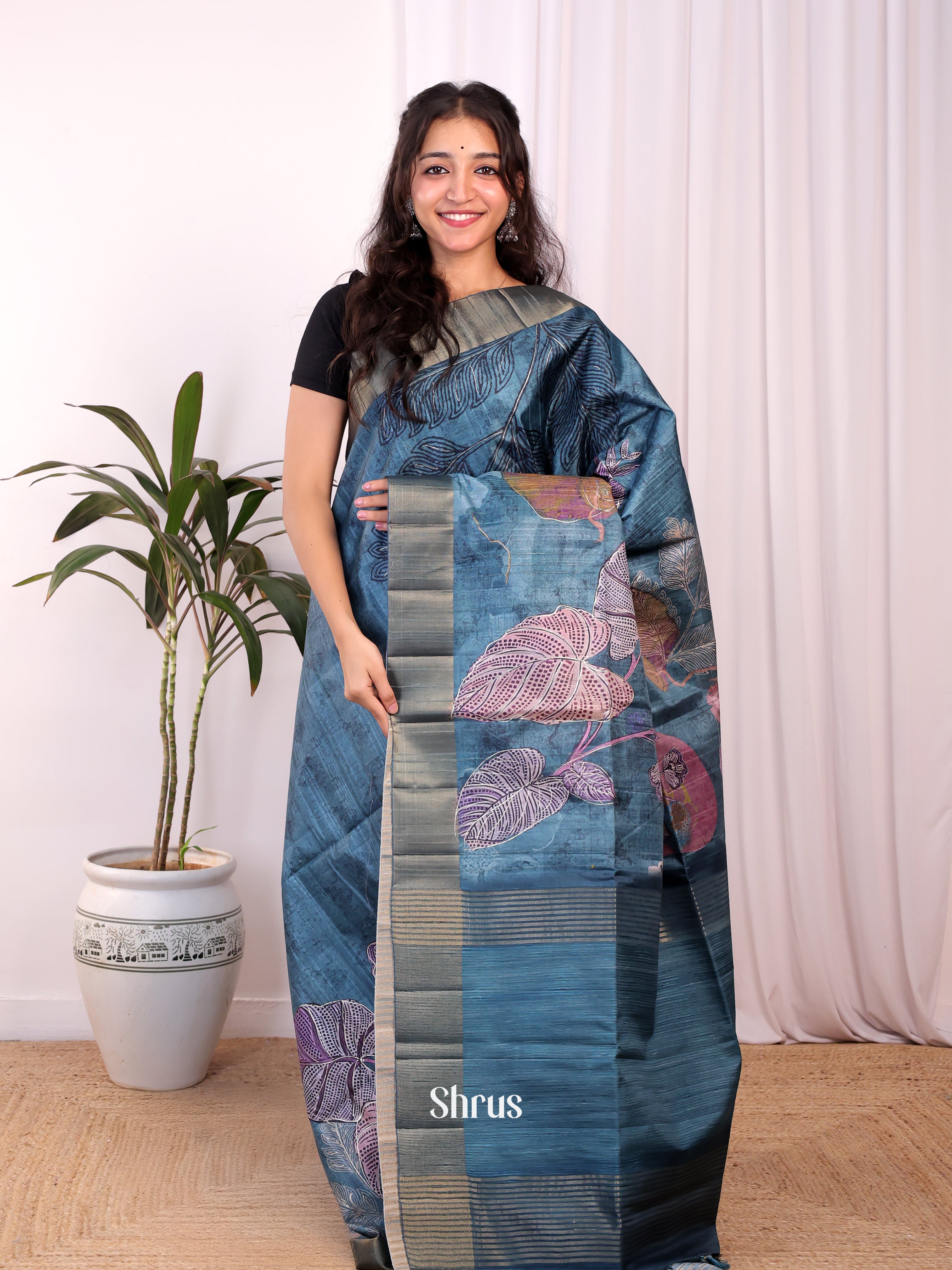 Blue - Moonga Saree