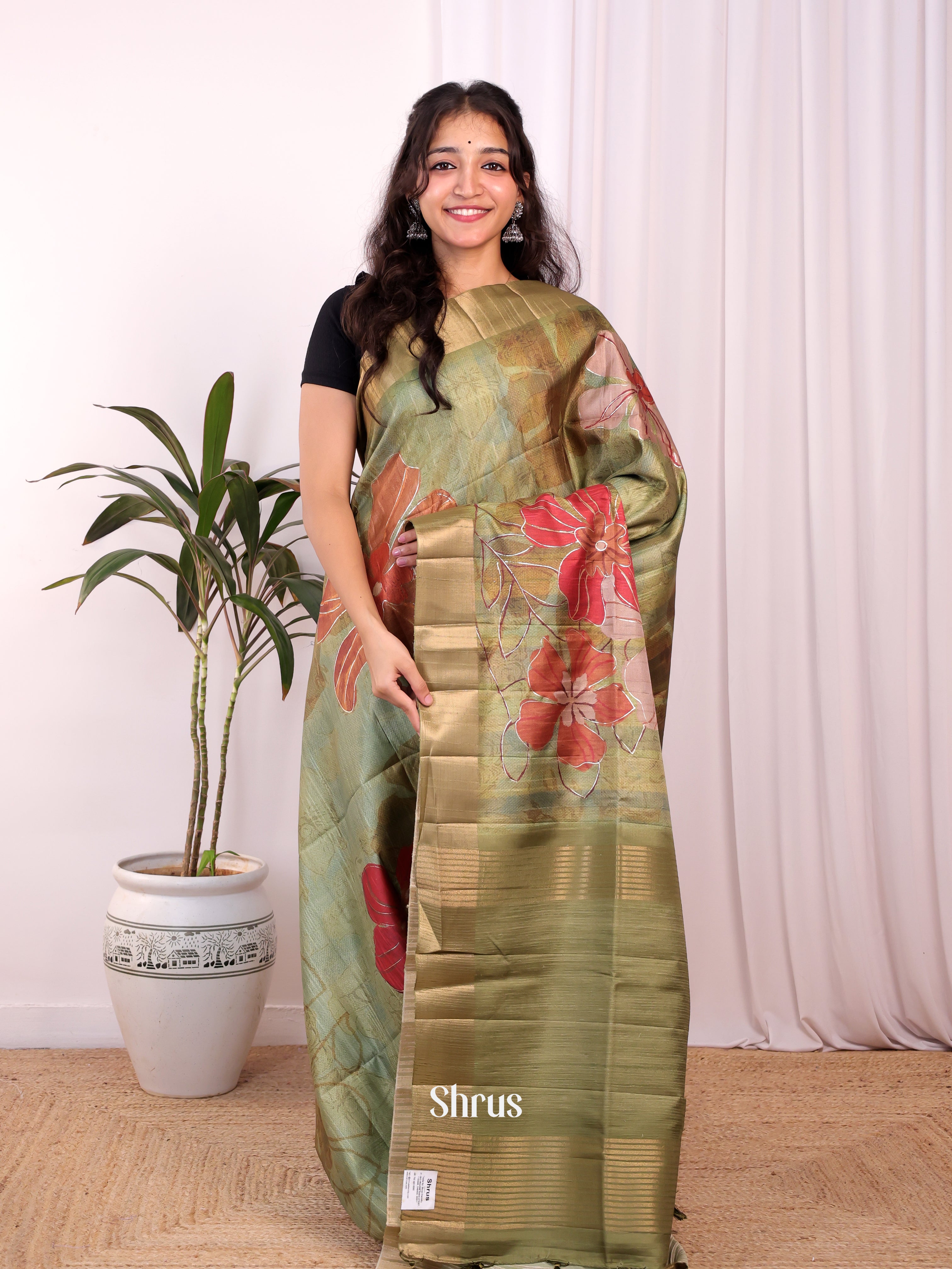 Green - Moonga Saree