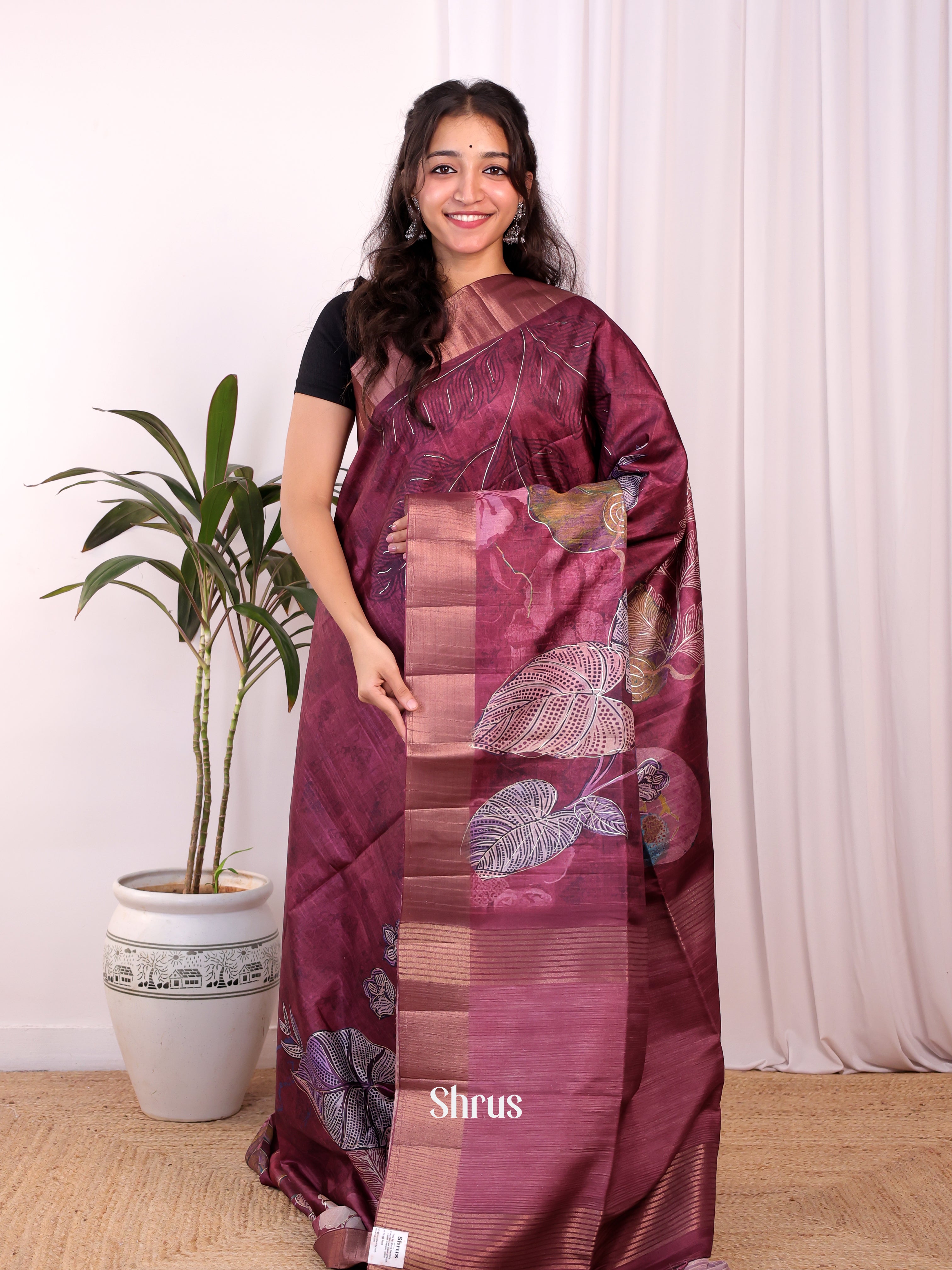 Dark Purple - Moonga Saree